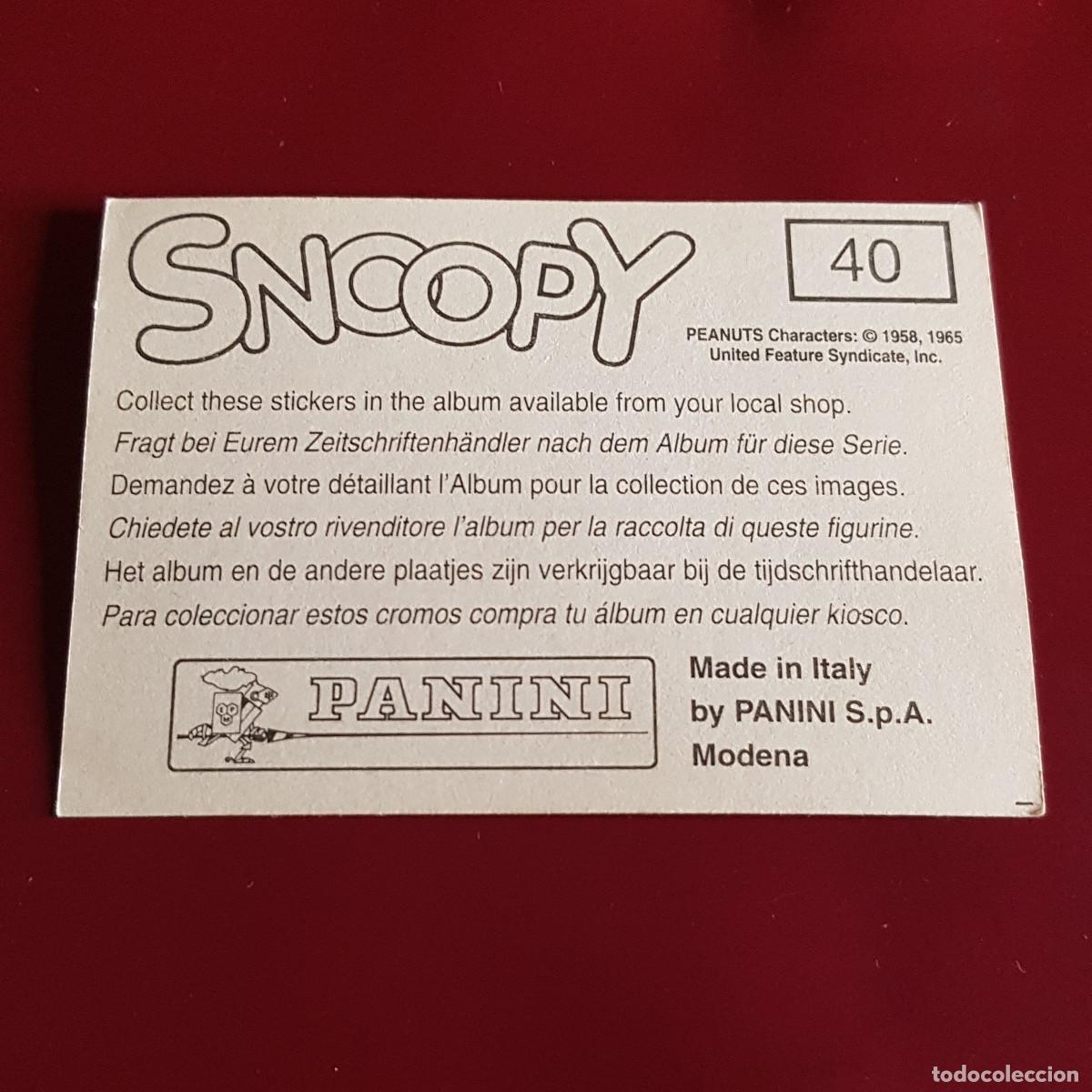 Coleccionismo cromos antiguos: PANINI - SNOOPY 1995 - 95 - 40 - NUNCA PEGADO - Foto 2