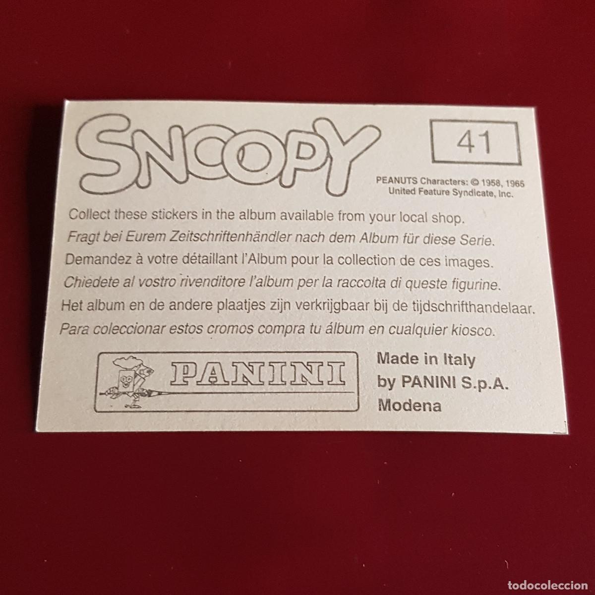 Coleccionismo cromos antiguos: PANINI - SNOOPY 1995 - 95 - 41 - NUNCA PEGADO - Foto 2