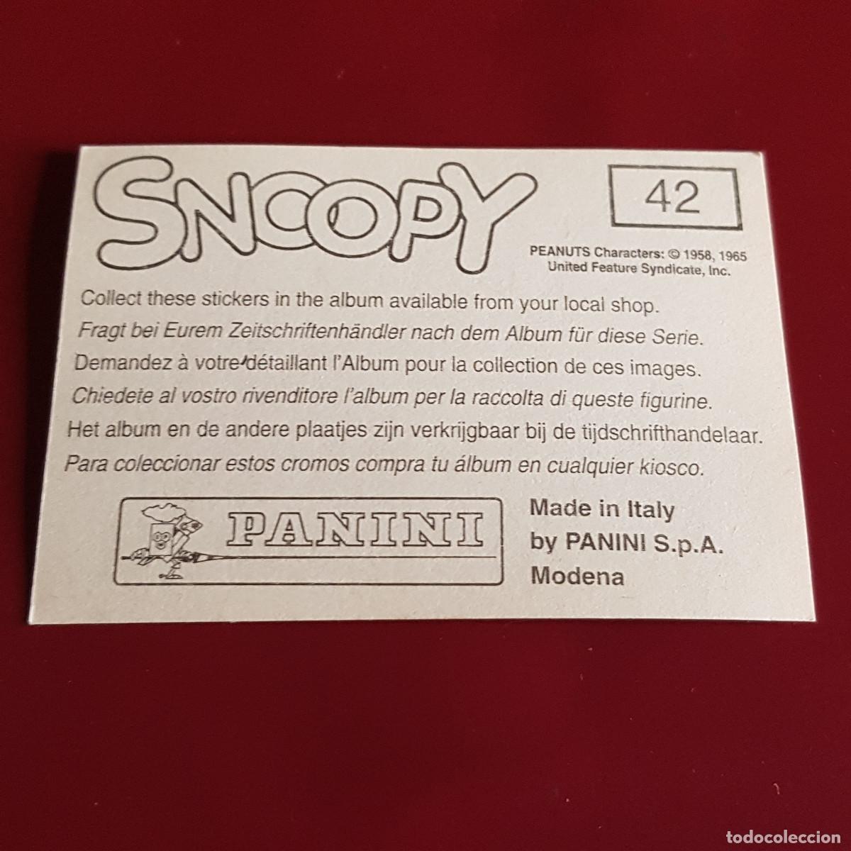 Coleccionismo cromos antiguos: PANINI - SNOOPY 1995 - 95 - 42 - NUNCA PEGADO - Foto 2
