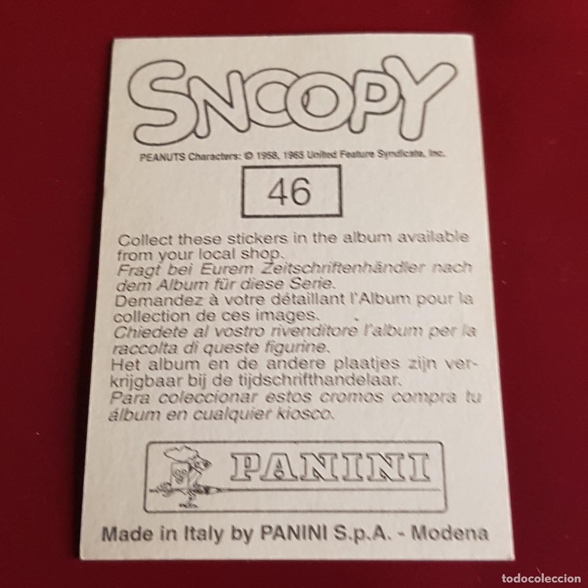 Coleccionismo cromos antiguos: PANINI - SNOOPY 1995 - 95 - 46 - NUNCA PEGADO - Foto 2