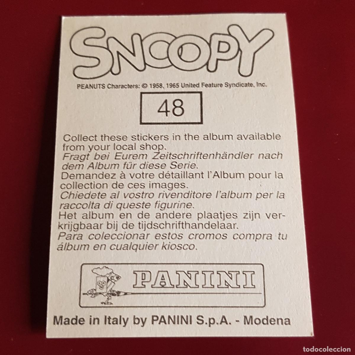 Coleccionismo cromos antiguos: PANINI - SNOOPY 1995 - 95 - 48 - NUNCA PEGADO - Foto 2
