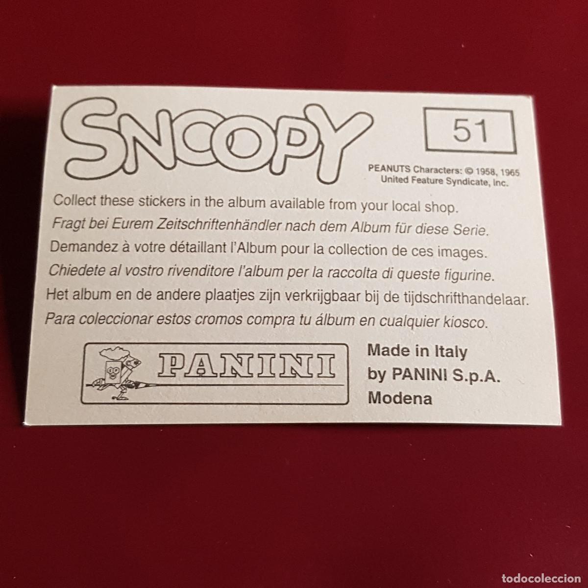 Coleccionismo cromos antiguos: PANINI - SNOOPY 1995 - 95 - 51 - NUNCA PEGADO - Foto 2
