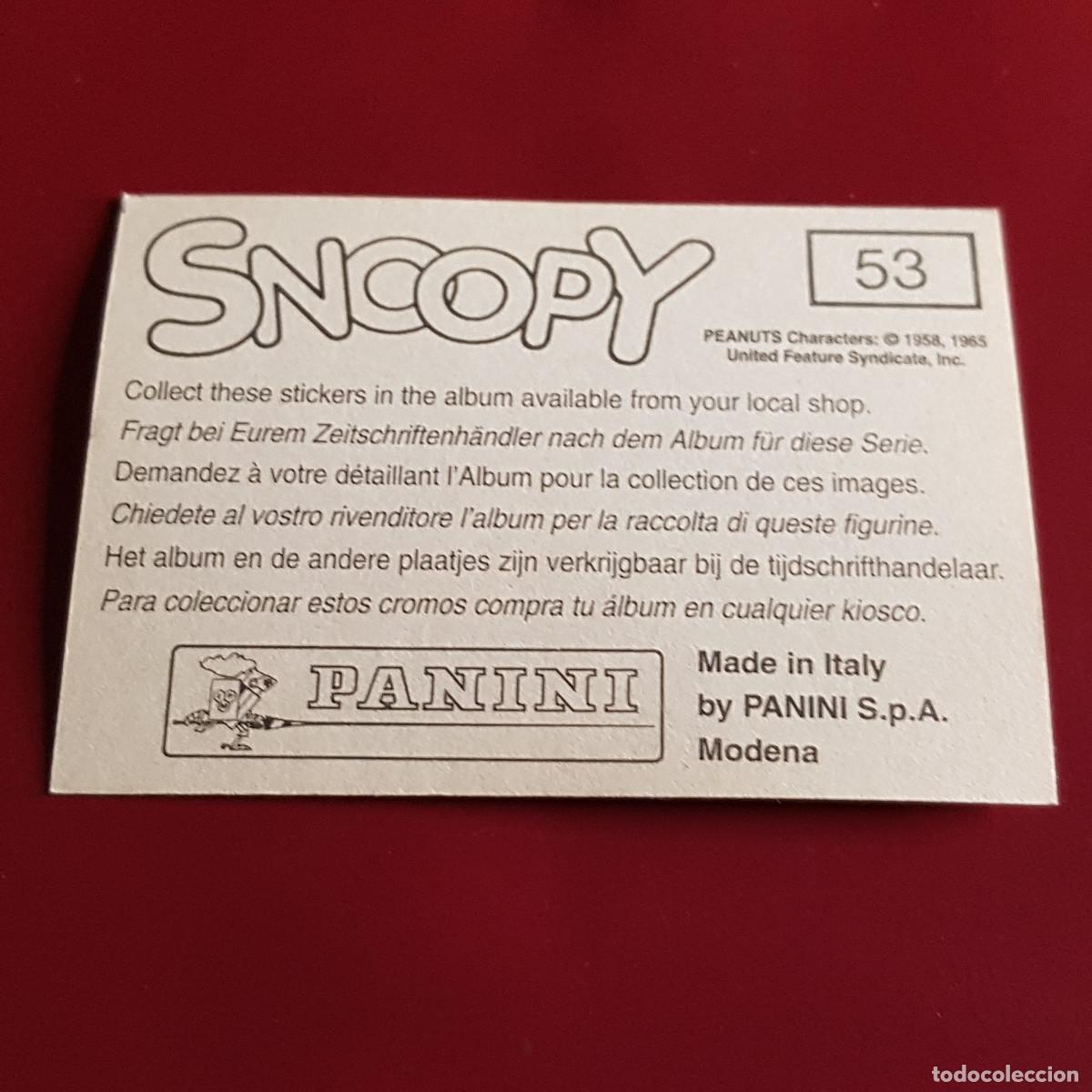 Coleccionismo cromos antiguos: PANINI - SNOOPY 1995 - 95 - 53 - NUNCA PEGADO - Foto 2