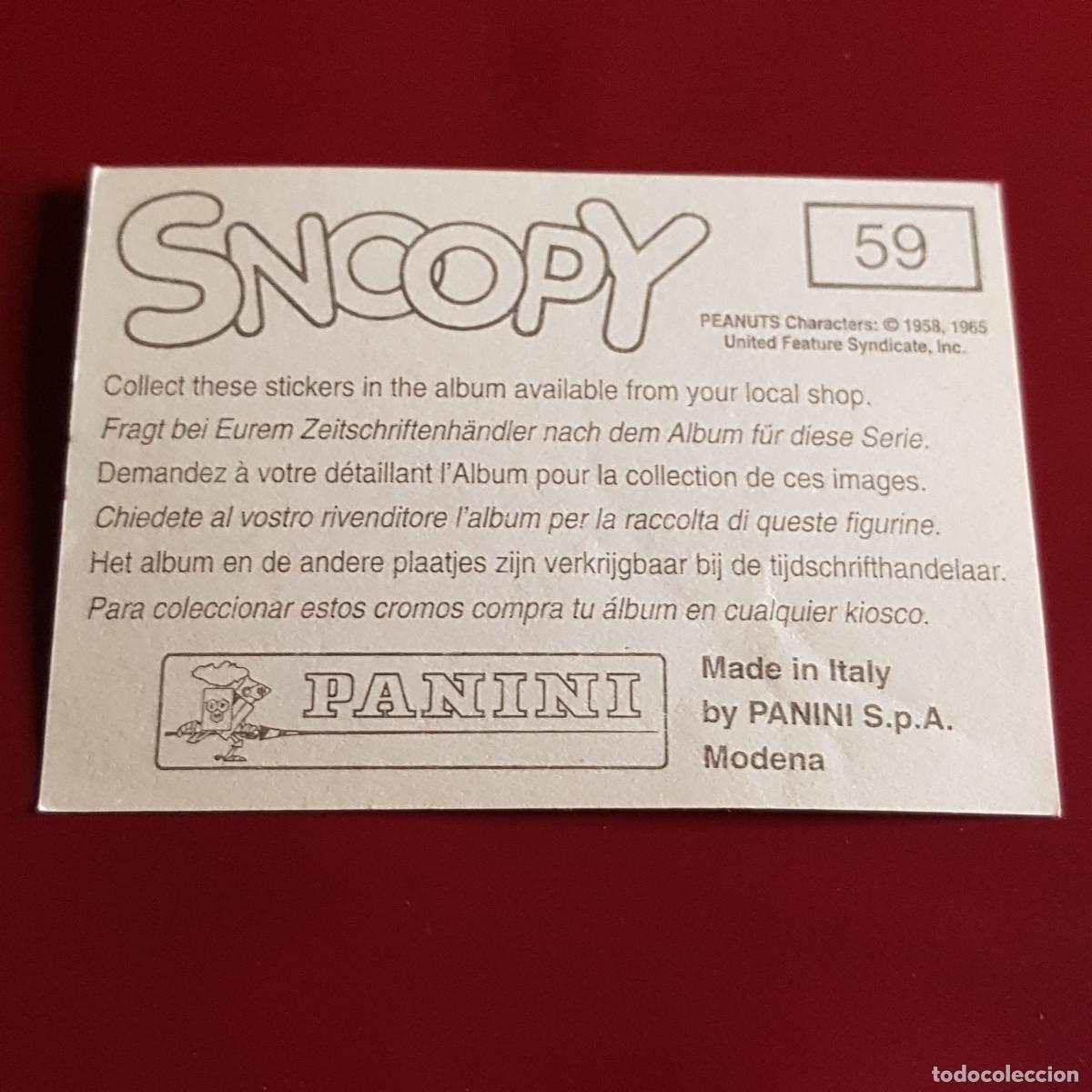 Coleccionismo cromos antiguos: PANINI - SNOOPY 1995 - 95 - 59 - NUNCA PEGADO - Foto 2