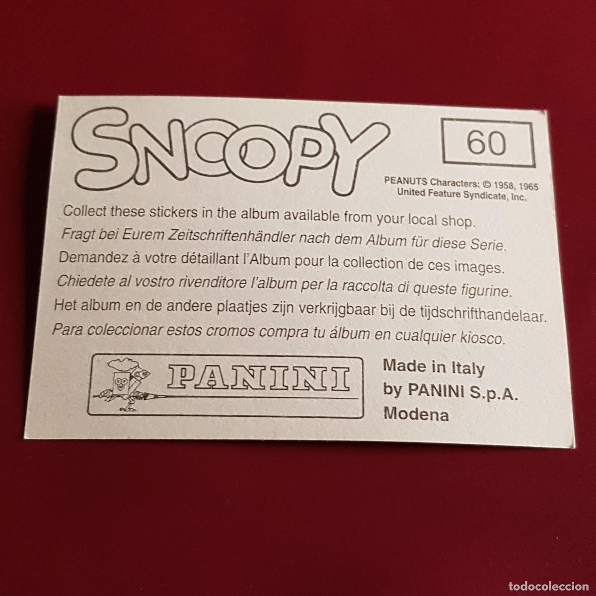 Coleccionismo cromos antiguos: PANINI - SNOOPY 1995 - 95 - 60 - NUNCA PEGADO - Foto 2