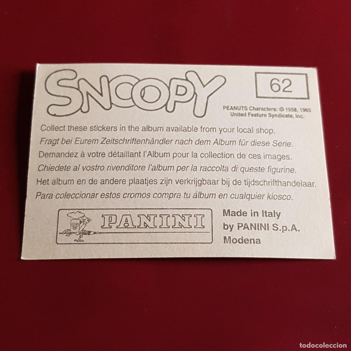 Coleccionismo cromos antiguos: PANINI - SNOOPY 1995 - 95 - 62 - NUNCA PEGADO - Foto 2