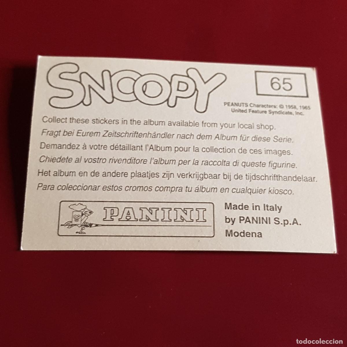 Coleccionismo cromos antiguos: PANINI - SNOOPY 1995 - 95 - 65 - NUNCA PEGADO - Foto 2