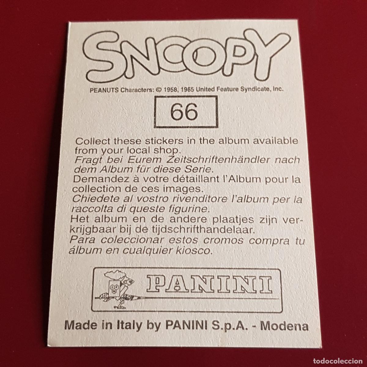 Coleccionismo cromos antiguos: PANINI - SNOOPY 1995 - 95 - 66 - NUNCA PEGADO - Foto 2
