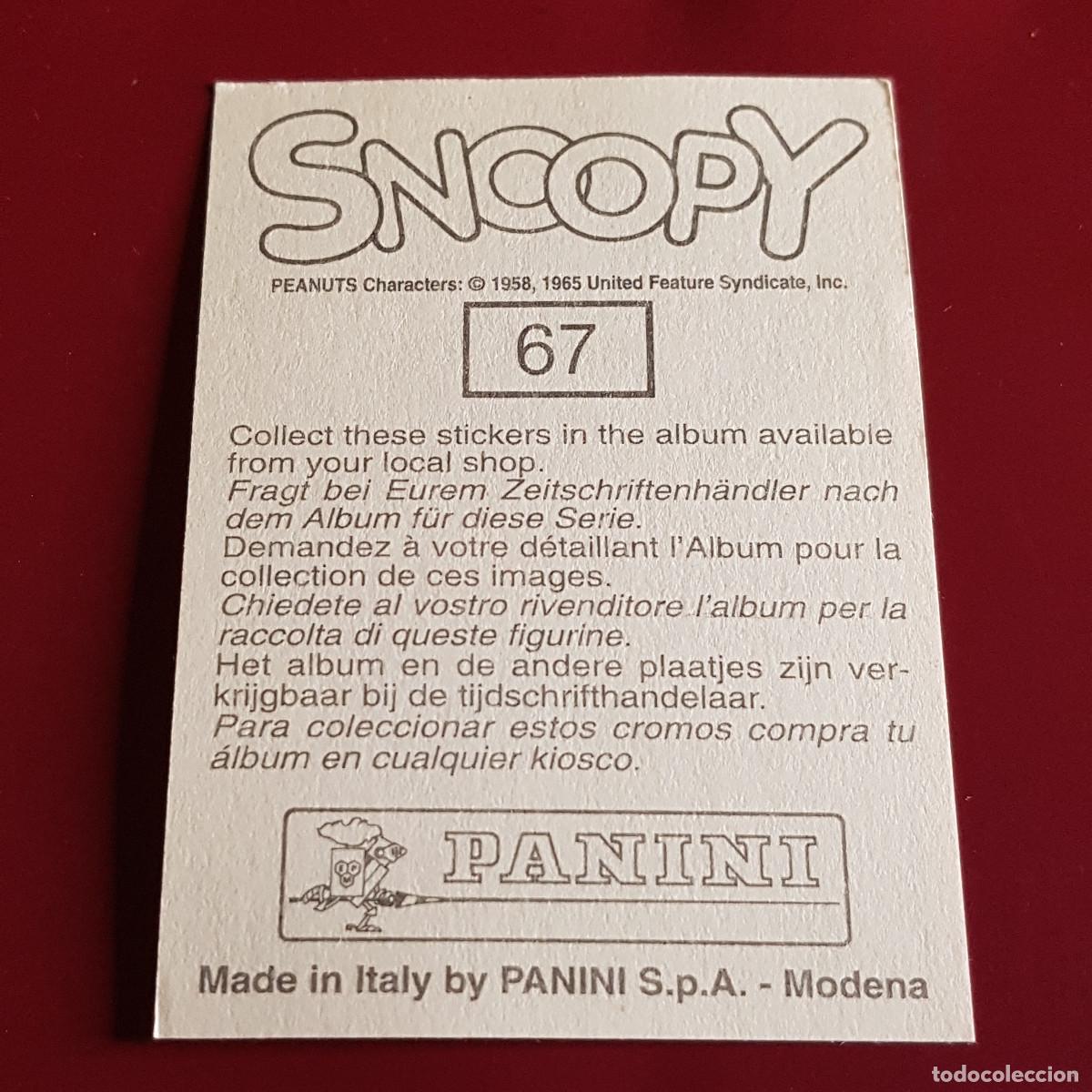 Coleccionismo cromos antiguos: PANINI - SNOOPY 1995 - 95 - 67 - NUNCA PEGADO - Foto 2