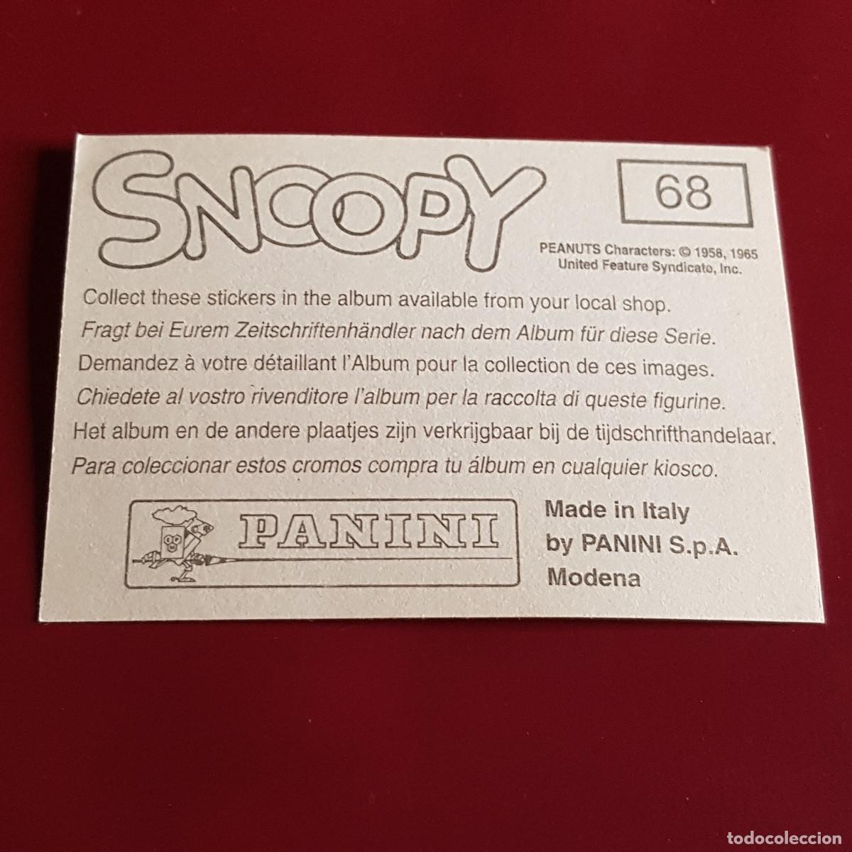Coleccionismo cromos antiguos: PANINI - SNOOPY 1995 - 95 - 68 - NUNCA PEGADO - Foto 2