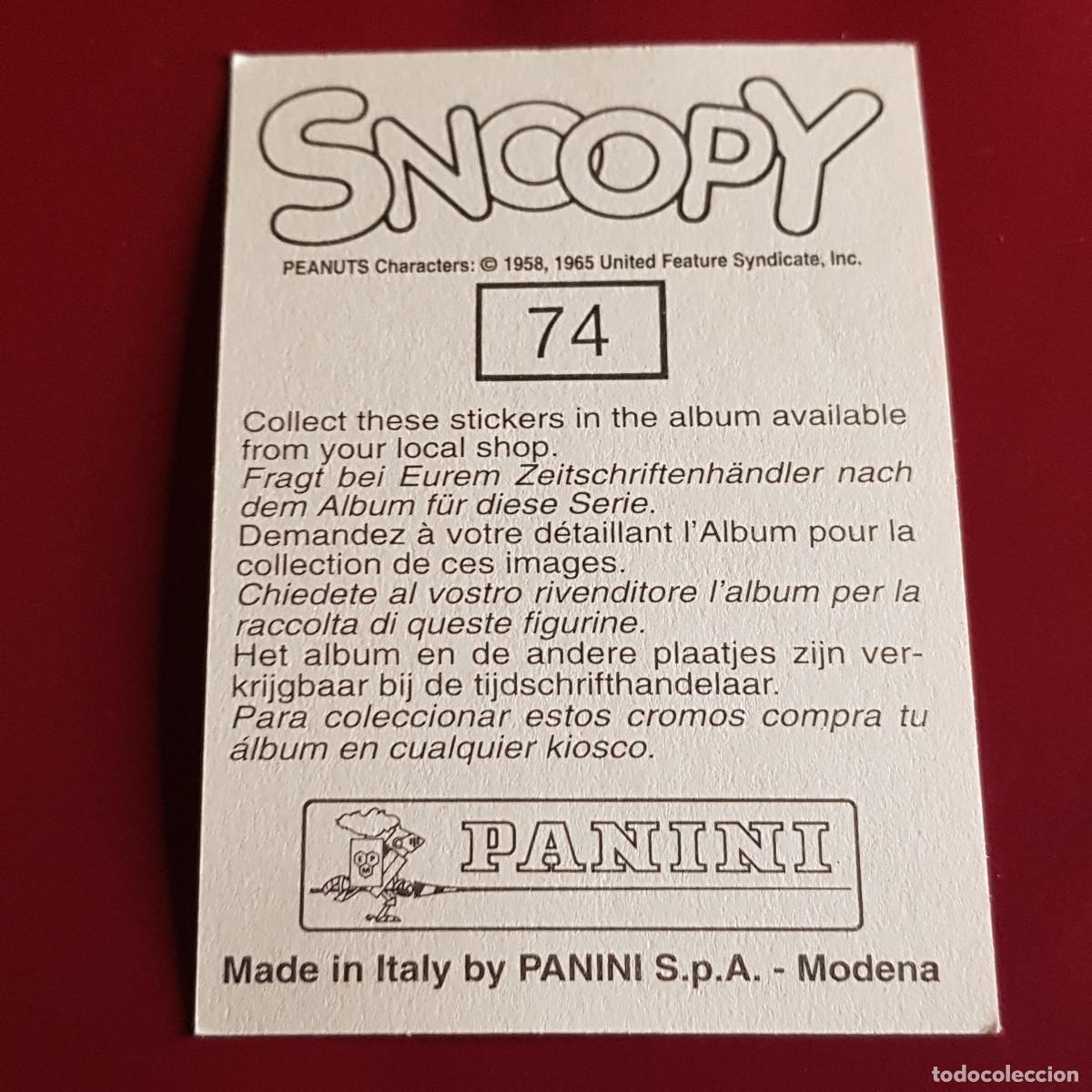 Coleccionismo cromos antiguos: PANINI - SNOOPY 1995 - 95 - 74 - NUNCA PEGADO - Foto 2