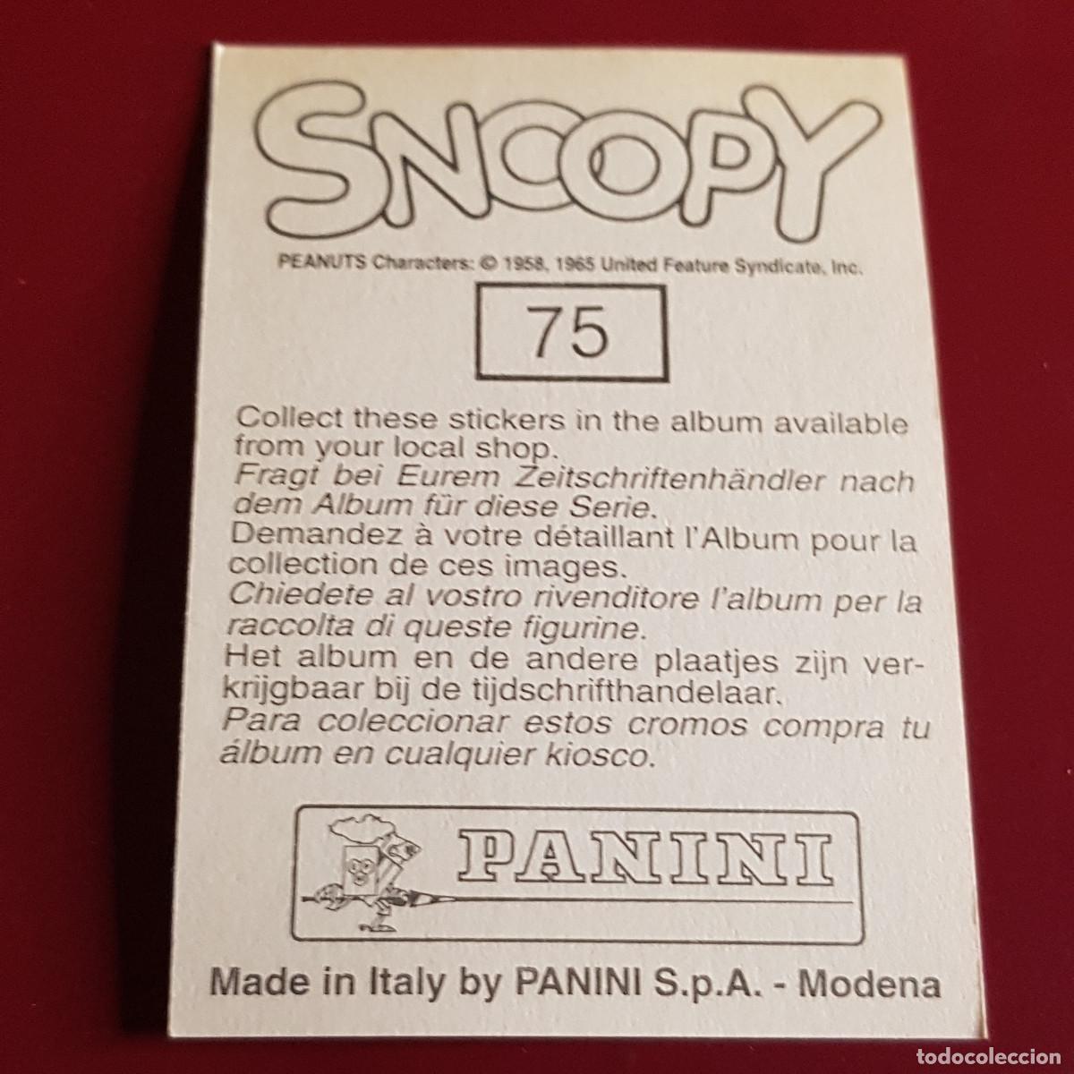 Coleccionismo cromos antiguos: PANINI - SNOOPY 1995 - 95 - 75 - NUNCA PEGADO - Foto 2
