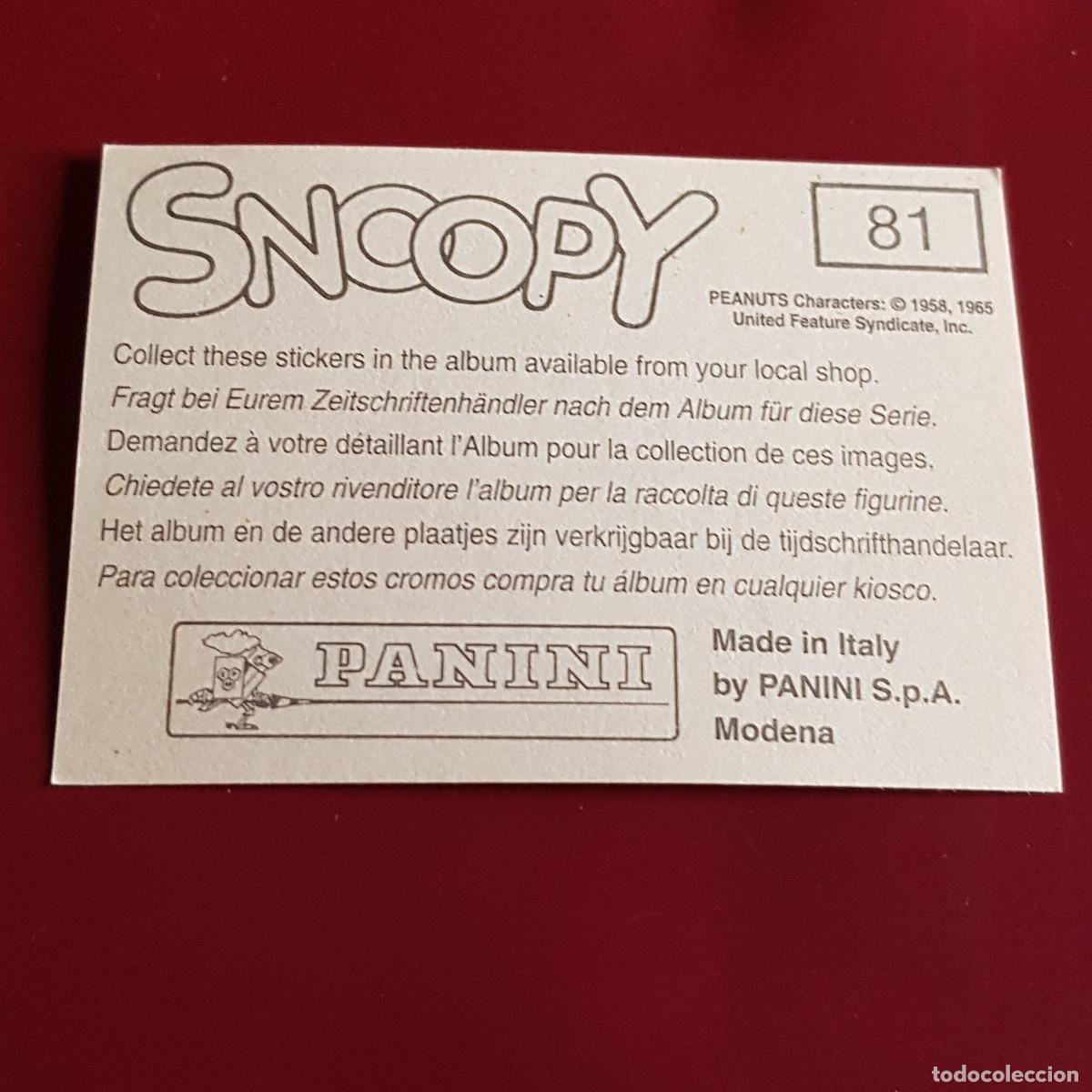 Coleccionismo cromos antiguos: PANINI - SNOOPY 1995 - 95 - 81 - NUNCA PEGADO - Foto 2