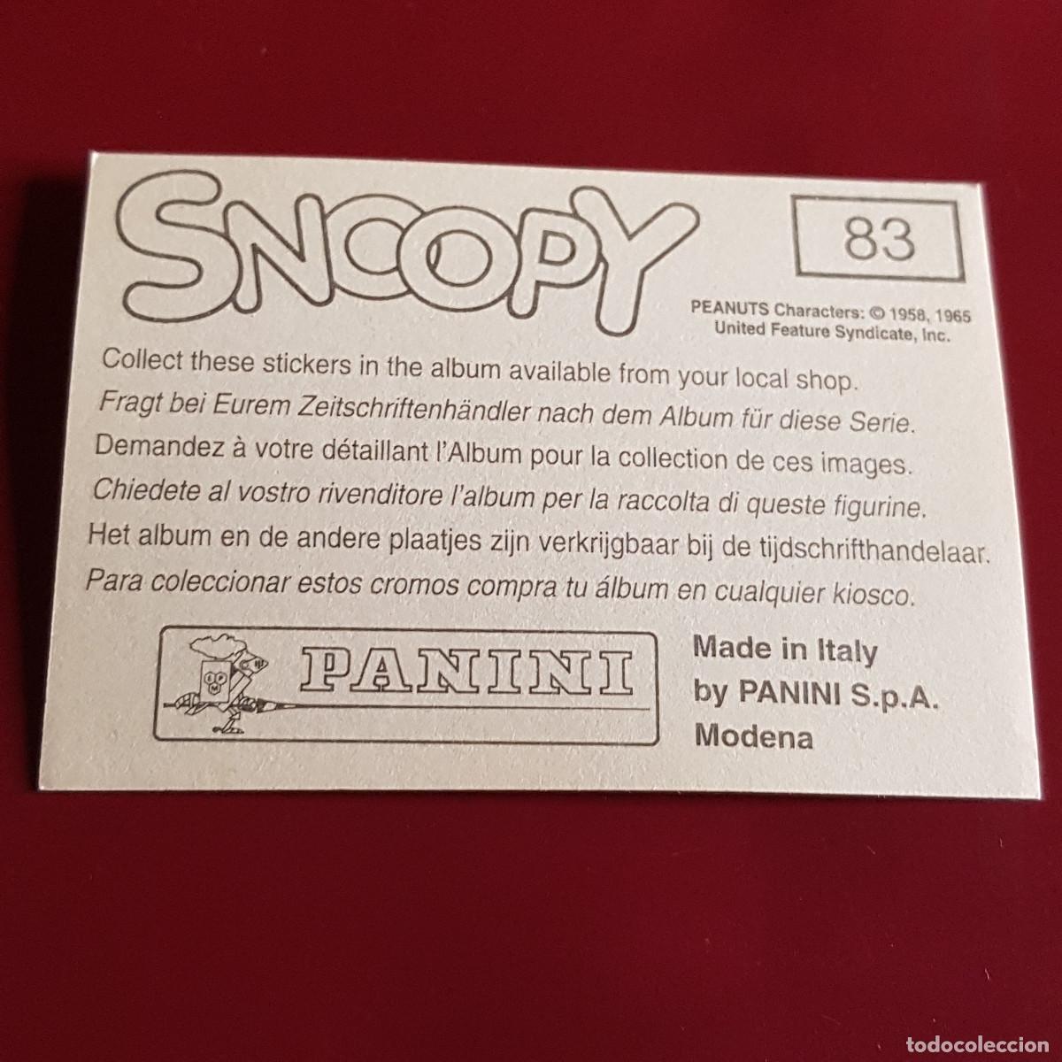 Coleccionismo cromos antiguos: PANINI - SNOOPY 1995 - 95 - 83 - NUNCA PEGADO - Foto 2
