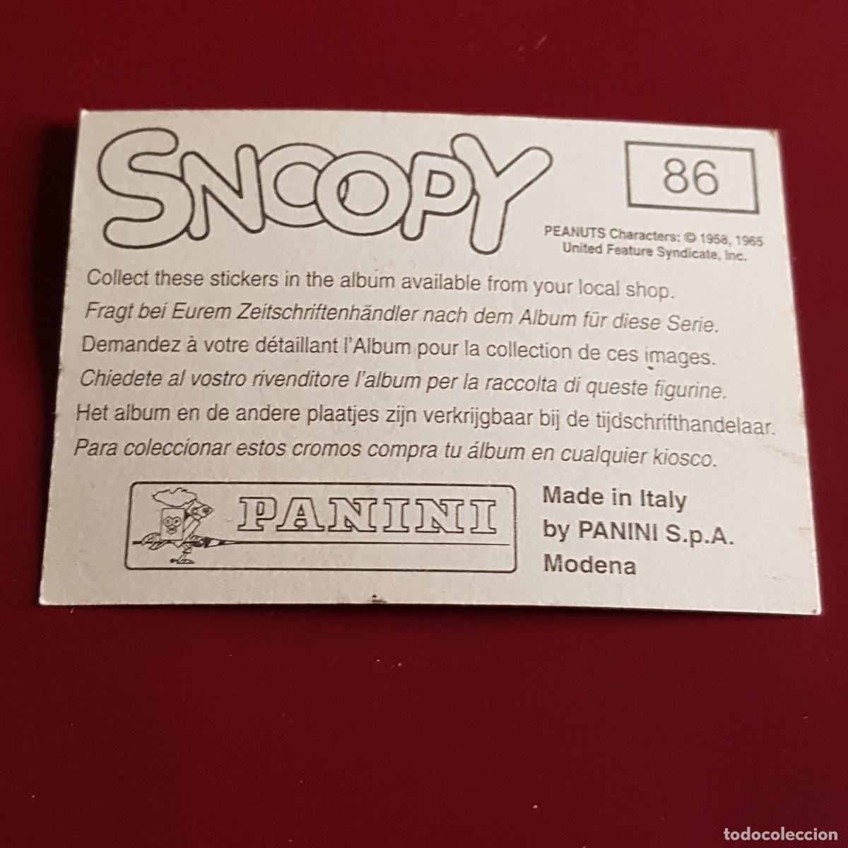 Coleccionismo cromos antiguos: PANINI - SNOOPY 1995 - 95 - 86 - NUNCA PEGADO - Foto 2