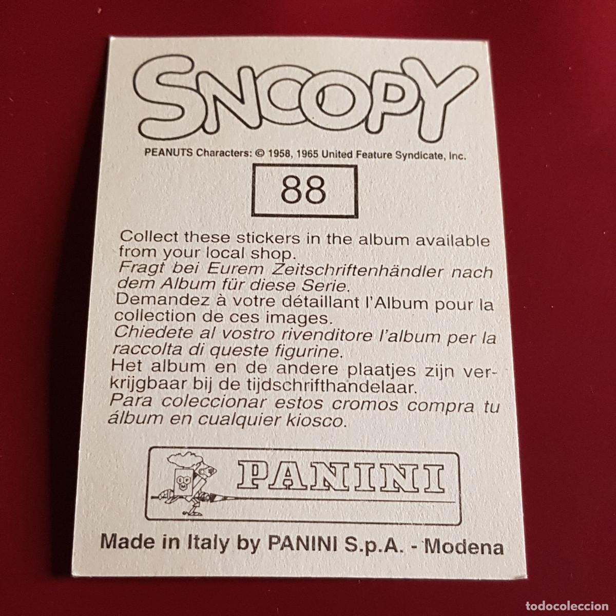 Coleccionismo cromos antiguos: PANINI - SNOOPY 1995 - 95 - 88 - NUNCA PEGADO - Foto 2