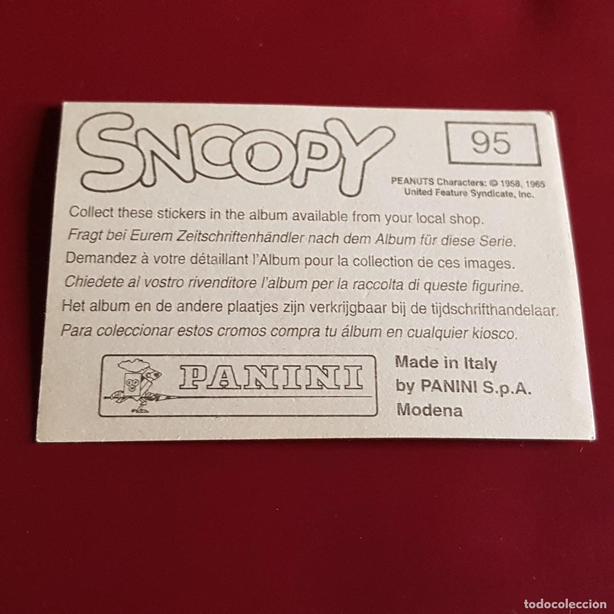 Coleccionismo cromos antiguos: PANINI - SNOOPY 1995 - 95 - 95 - NUNCA PEGADO - Foto 2