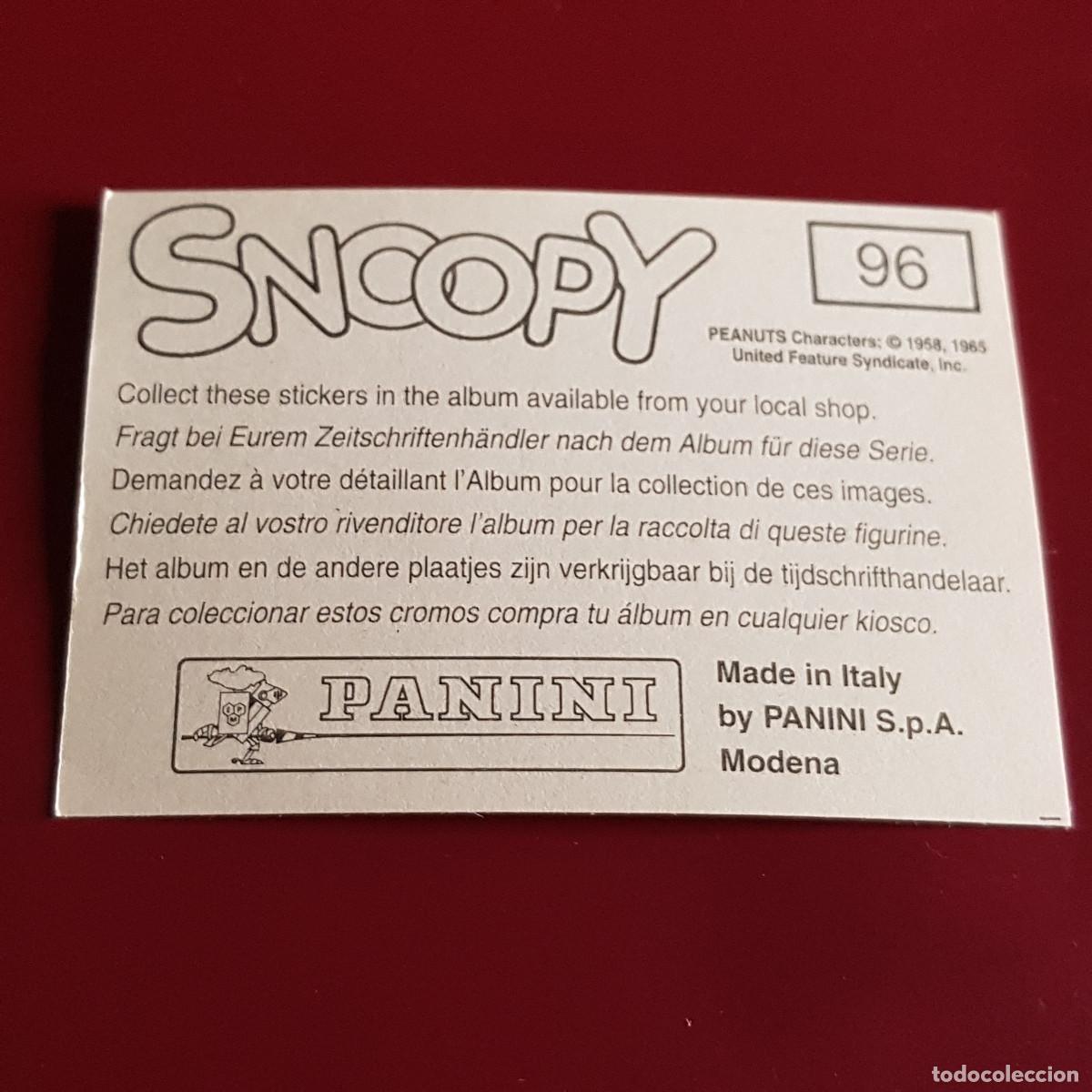 Coleccionismo cromos antiguos: PANINI - SNOOPY 1995 - 95 - 96 - NUNCA PEGADO - Foto 2