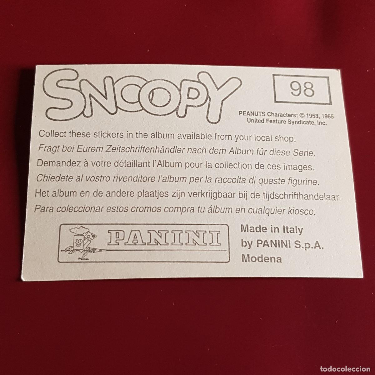 Coleccionismo cromos antiguos: PANINI - SNOOPY 1995 - 95 - 98 - NUNCA PEGADO - Foto 2
