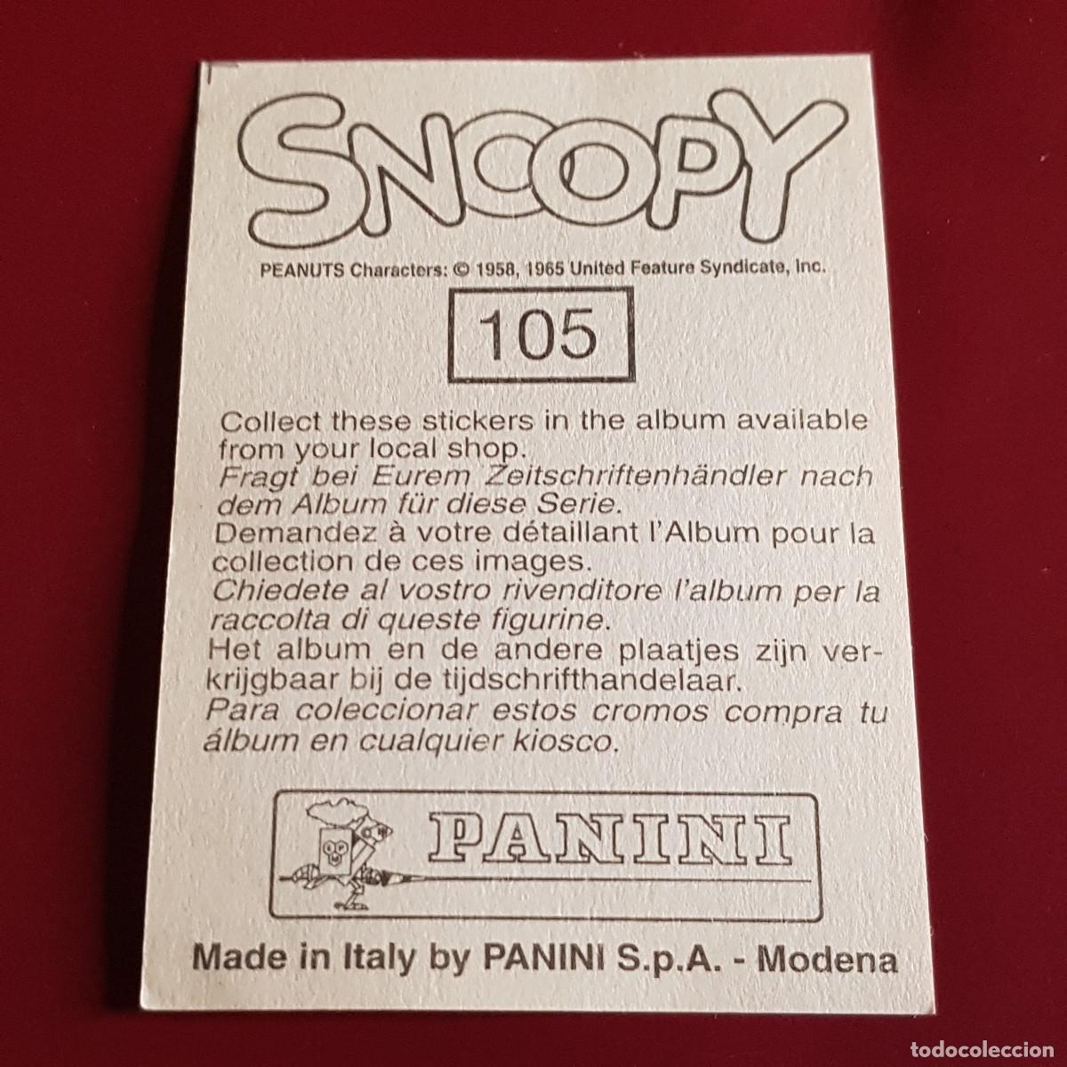 Coleccionismo cromos antiguos: PANINI - SNOOPY 1995 - 95 - 105 - NUNCA PEGADO - Foto 2