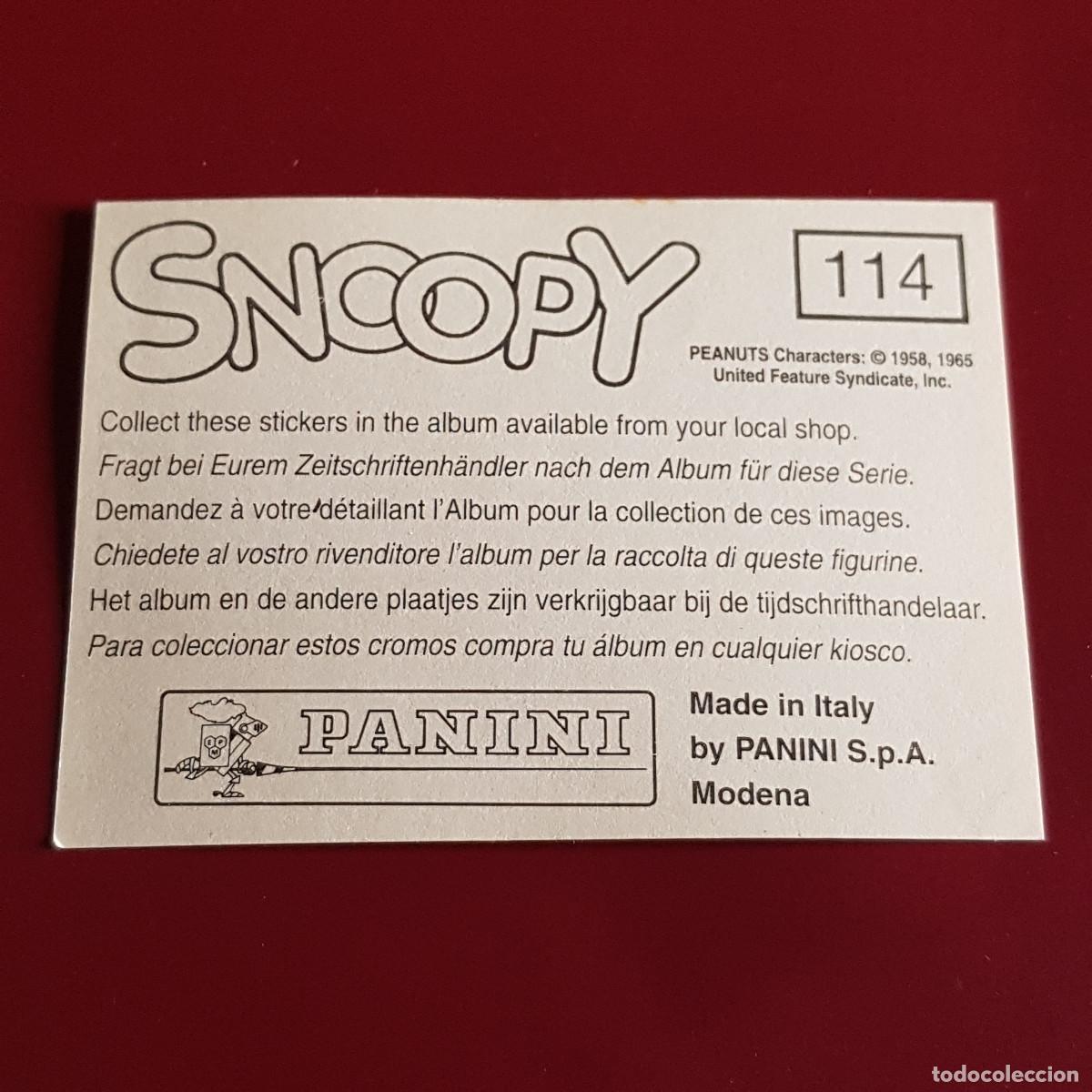 Coleccionismo cromos antiguos: PANINI - SNOOPY 1995 - 95 - 114 - NUNCA PEGADO - Foto 2