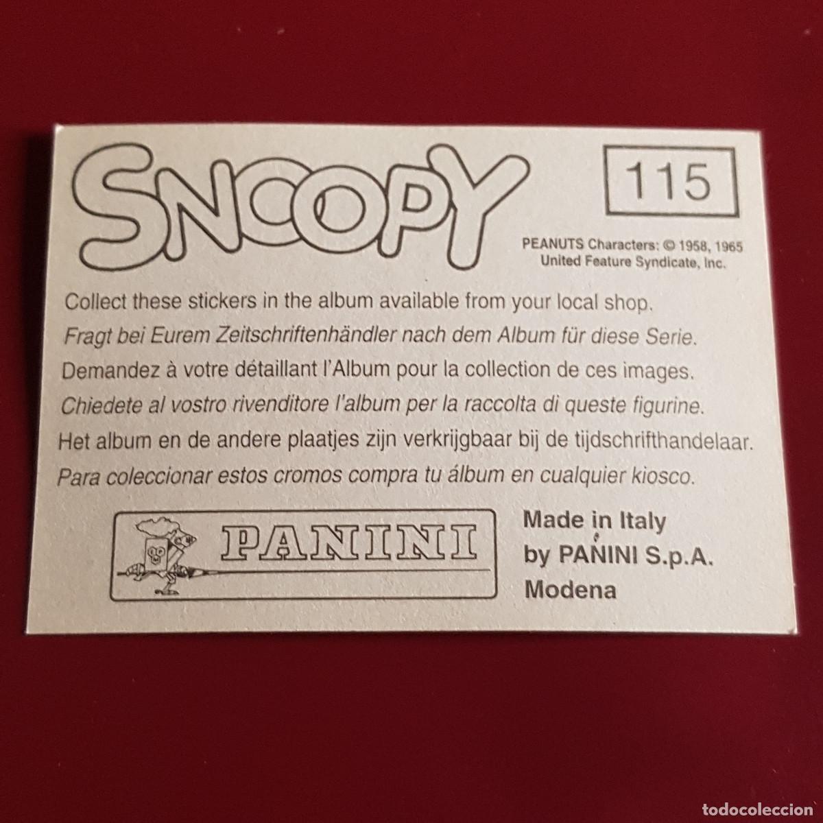 Coleccionismo cromos antiguos: PANINI - SNOOPY 1995 - 95 - 115 - NUNCA PEGADO - Foto 2