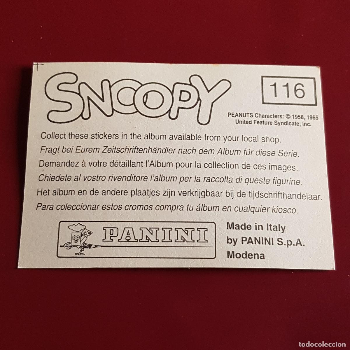 Coleccionismo cromos antiguos: PANINI - SNOOPY 1995 - 95 - 116 - NUNCA PEGADO - Foto 2