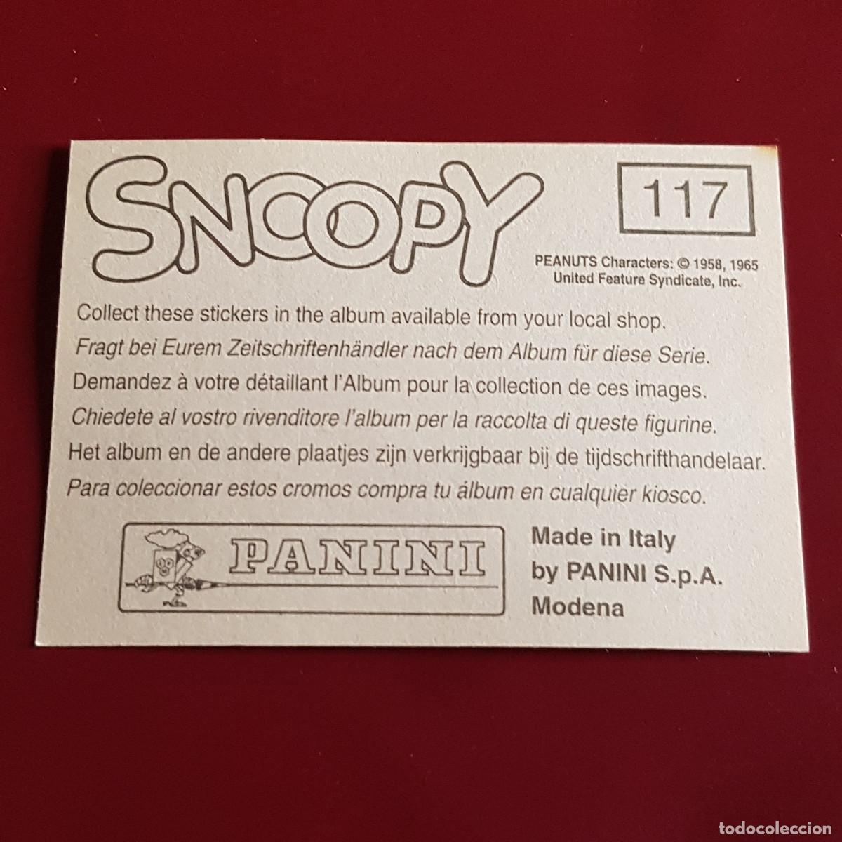 Coleccionismo cromos antiguos: PANINI - SNOOPY 1995 - 95 - 117 - NUNCA PEGADO - Foto 2