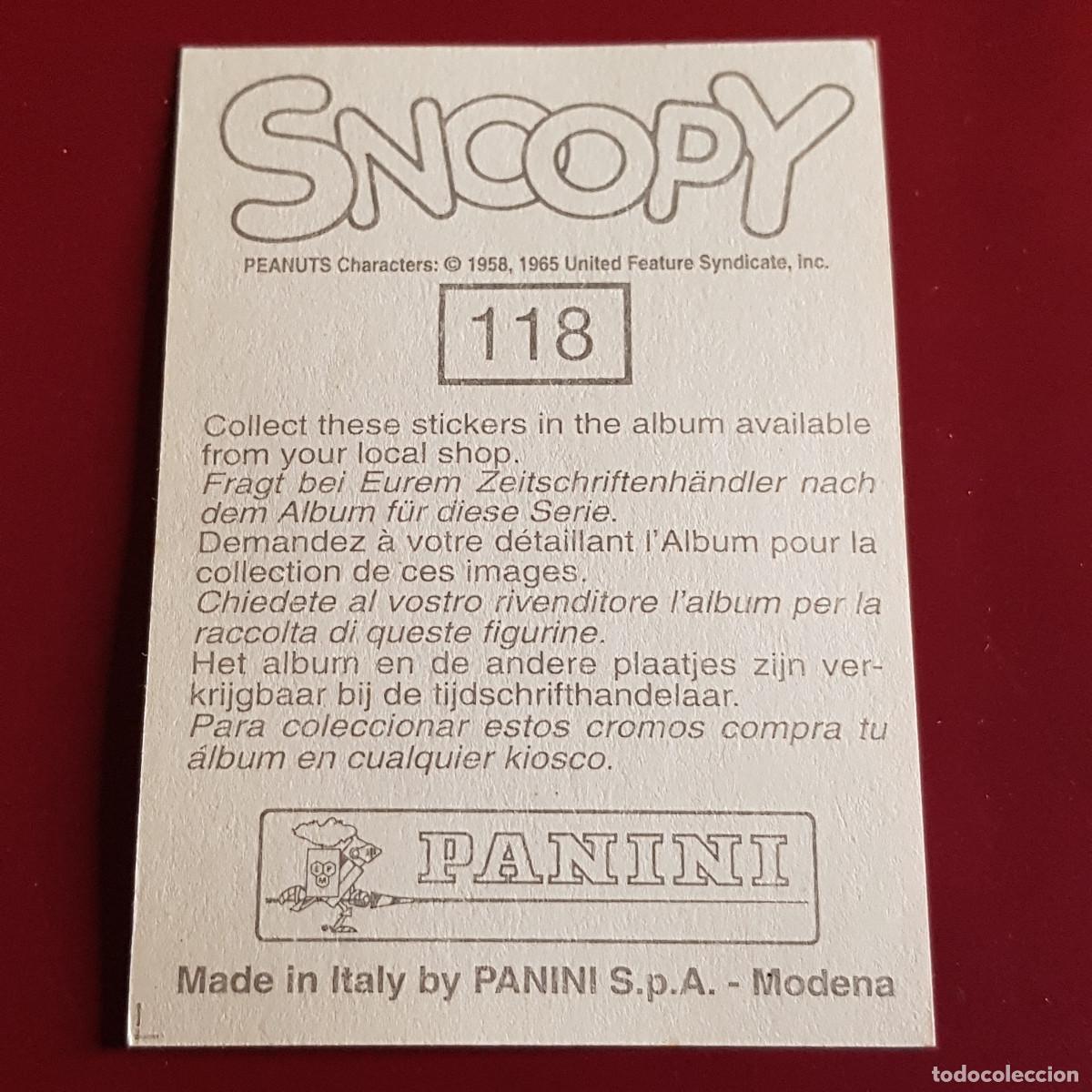 Coleccionismo cromos antiguos: PANINI - SNOOPY 1995 - 95 - 118 - NUNCA PEGADO - Foto 2