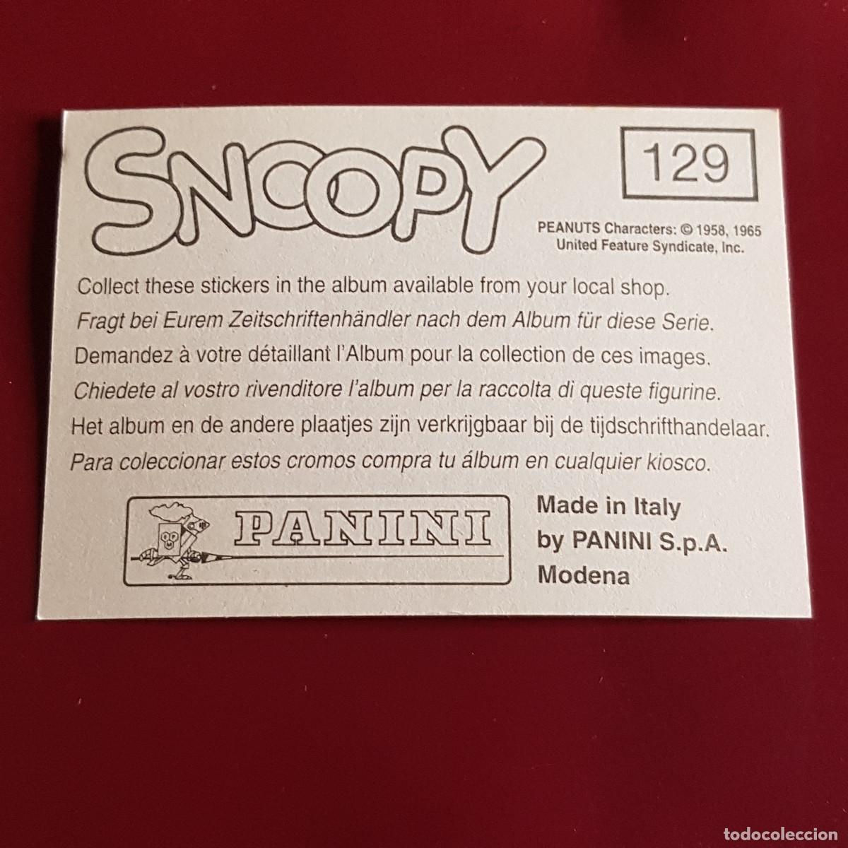 Coleccionismo cromos antiguos: PANINI - SNOOPY 1995 - 95 - 129 - NUNCA PEGADO - Foto 2