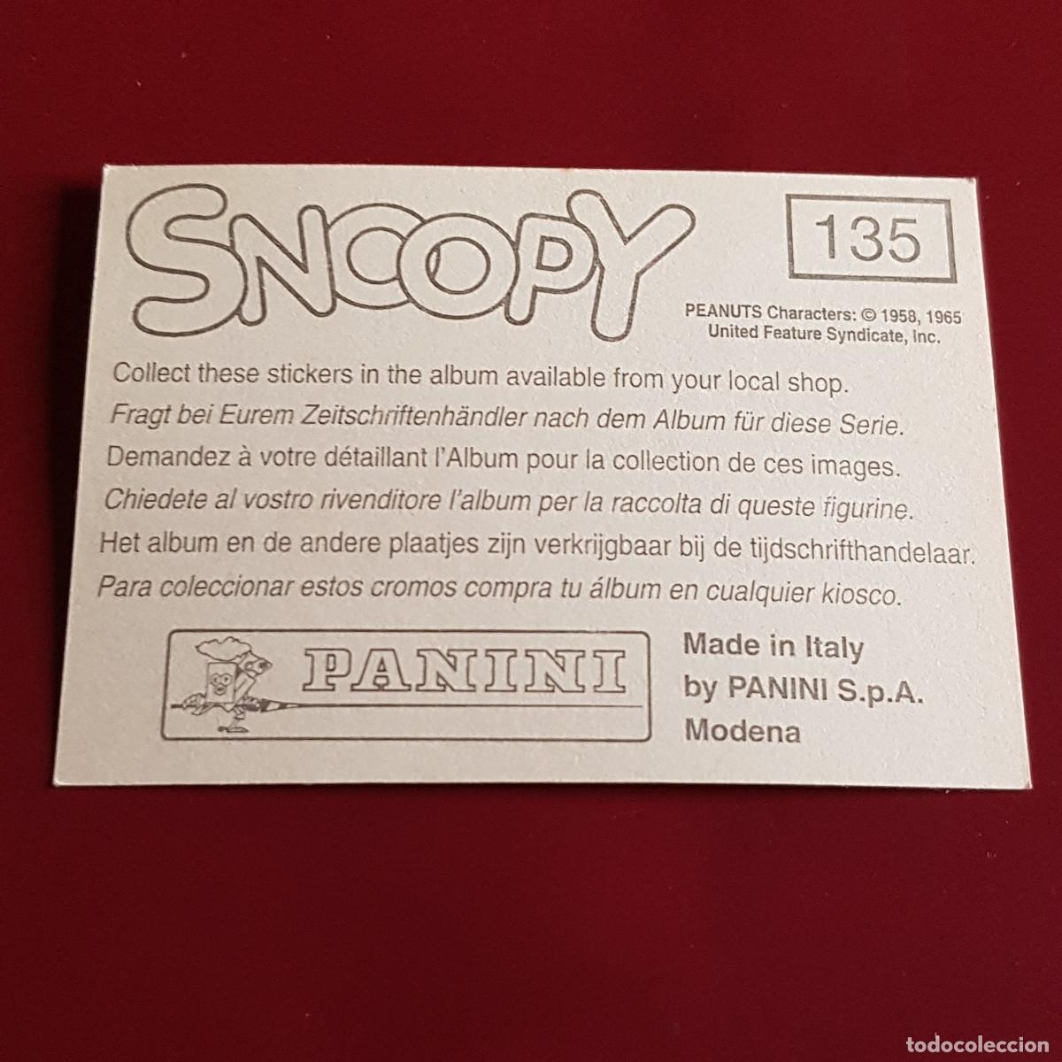 Coleccionismo cromos antiguos: PANINI - SNOOPY 1995 - 95 - 135 - NUNCA PEGADO - Foto 2