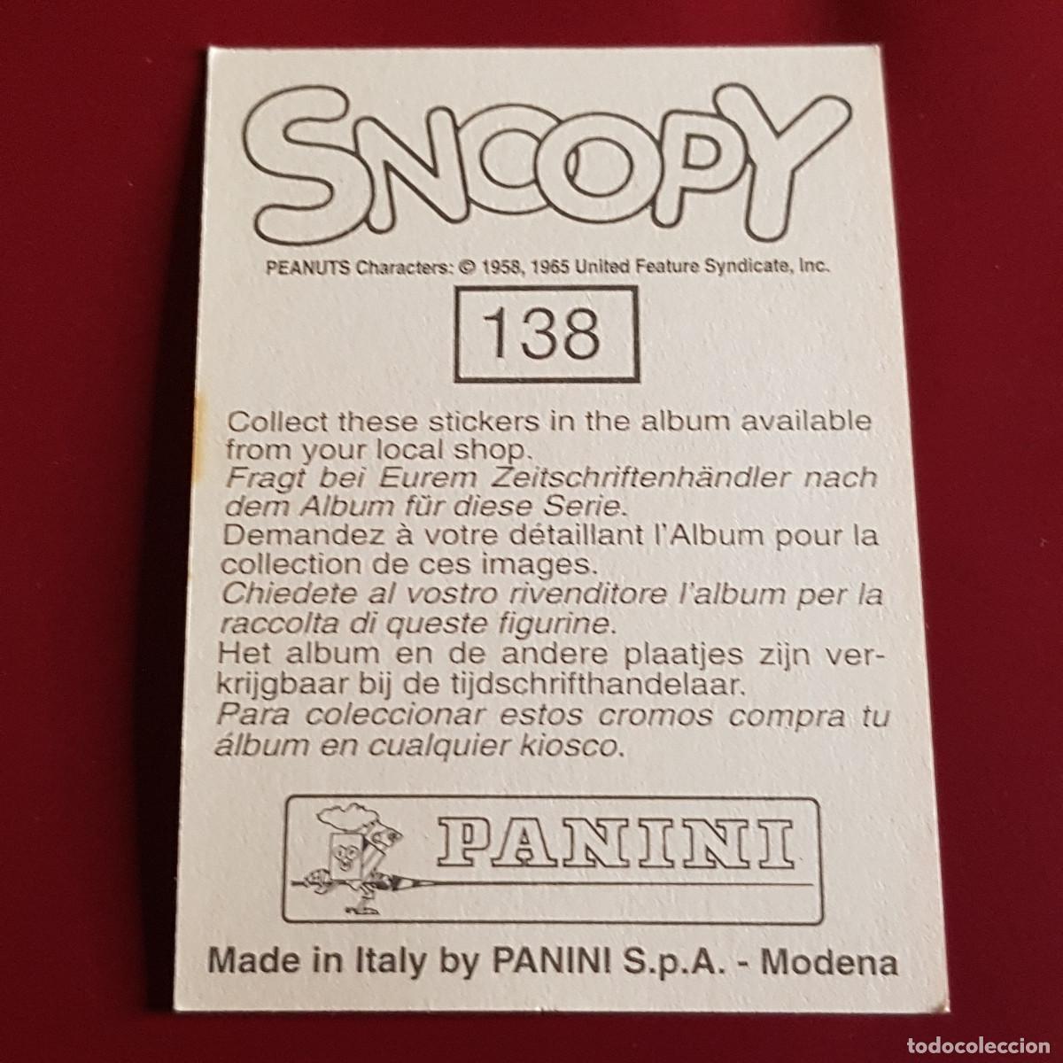 Coleccionismo cromos antiguos: PANINI - SNOOPY 1995 - 95 - 138 - NUNCA PEGADO - Foto 2