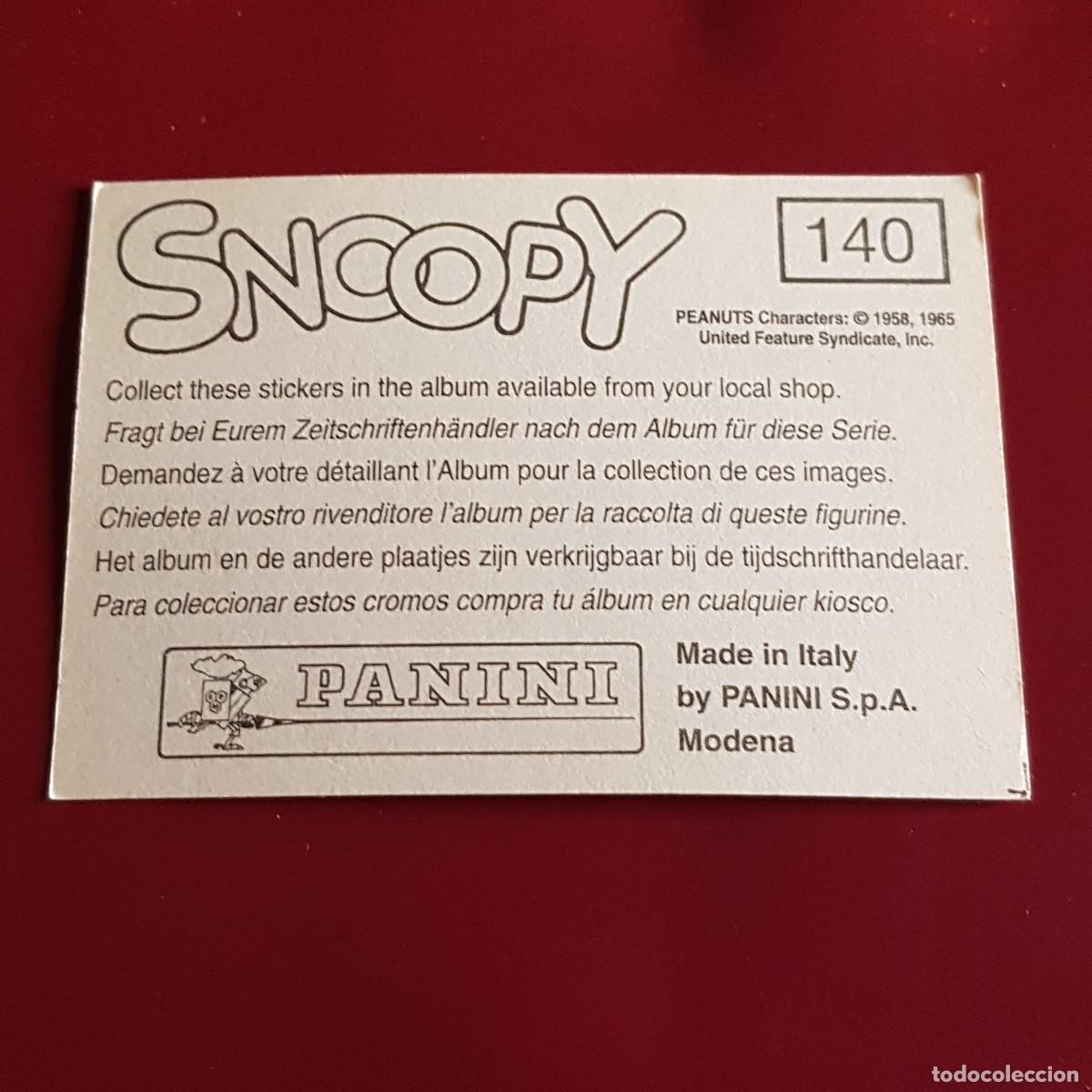 Coleccionismo cromos antiguos: PANINI - SNOOPY 1995 - 95 - 140 - NUNCA PEGADO - Foto 2