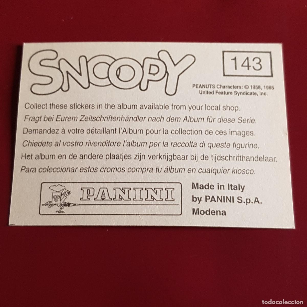 Coleccionismo cromos antiguos: PANINI - SNOOPY 1995 - 95 - 143 - NUNCA PEGADO - Foto 2