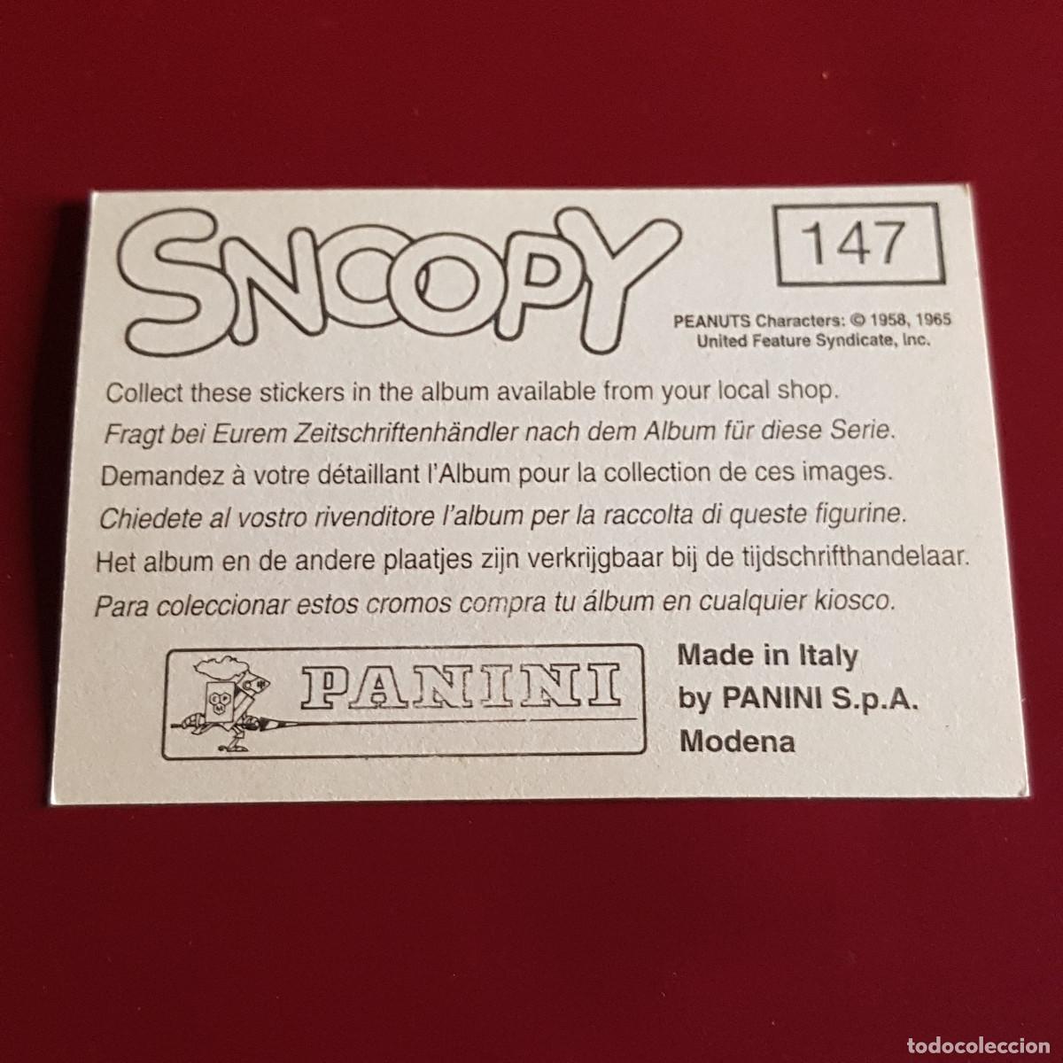 Coleccionismo cromos antiguos: PANINI - SNOOPY 1995 - 95 - 147 - NUNCA PEGADO - Foto 2