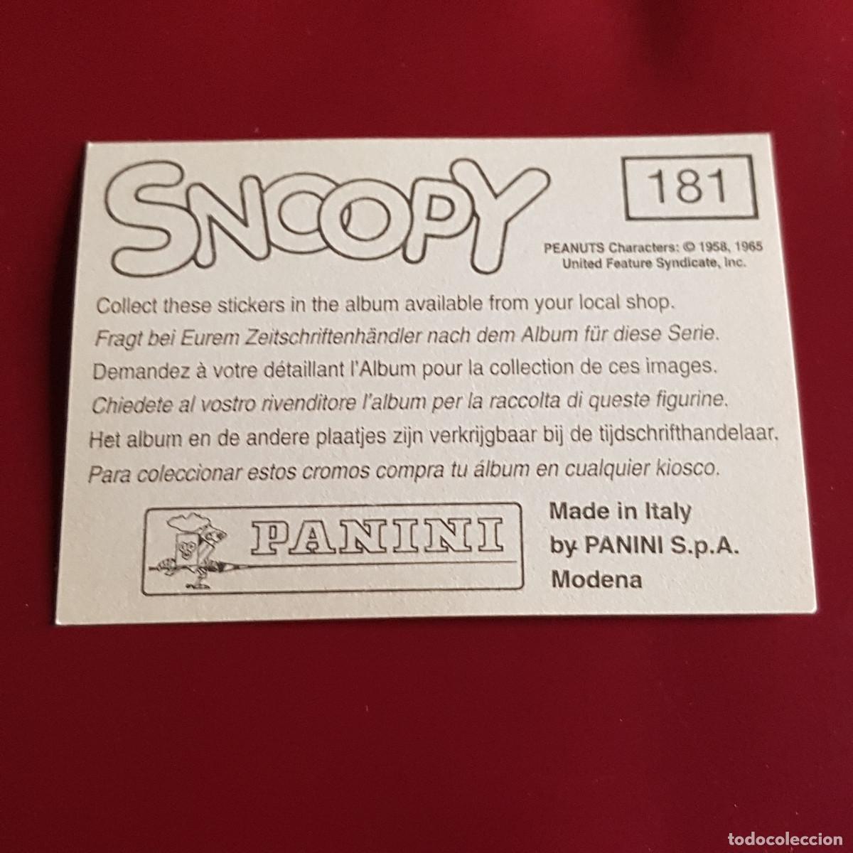 Coleccionismo cromos antiguos: PANINI - SNOOPY 1995 - 95 - 181 - NUNCA PEGADO - Foto 2