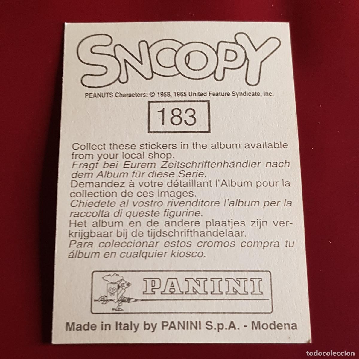 Coleccionismo cromos antiguos: PANINI - SNOOPY 1995 - 95 - 183 - NUNCA PEGADO - Foto 2