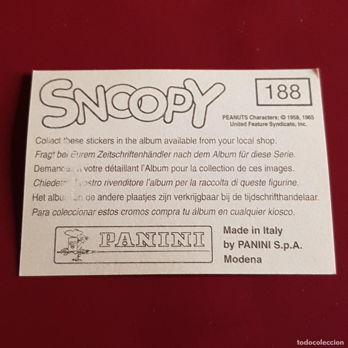 Coleccionismo cromos antiguos: PANINI - SNOOPY 1995 - 95 - 188 - NUNCA PEGADO - Foto 2
