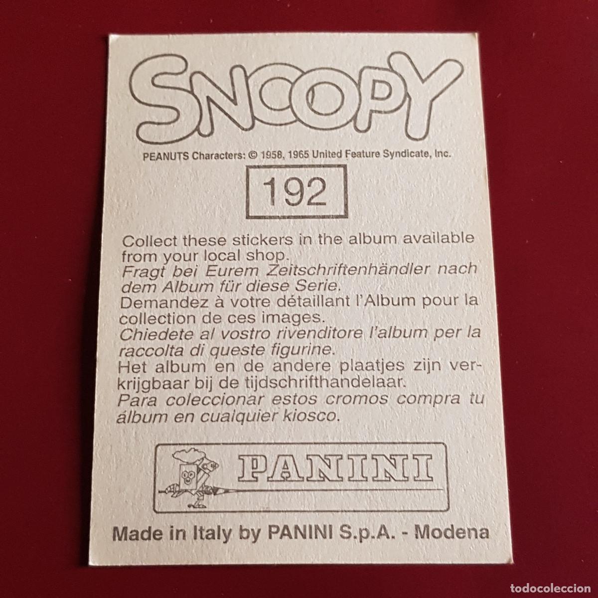 Coleccionismo cromos antiguos: PANINI - SNOOPY 1995 - 95 - 192 - NUNCA PEGADO - Foto 2