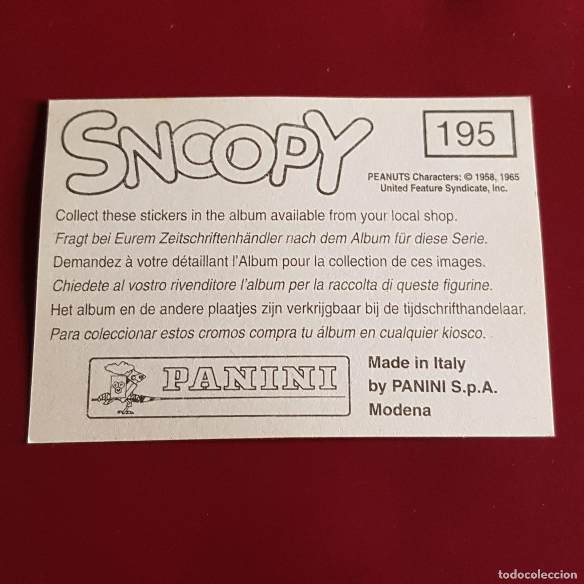 Coleccionismo cromos antiguos: PANINI - SNOOPY 1995 - 95 - 195 - NUNCA PEGADO - Foto 2