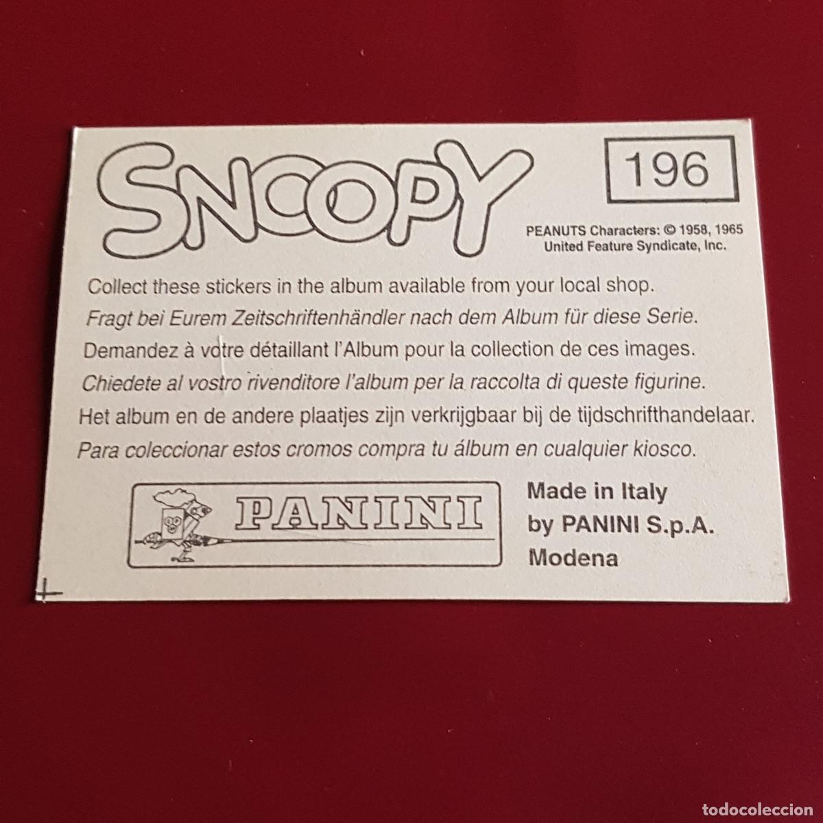 Coleccionismo cromos antiguos: PANINI - SNOOPY 1995 - 95 - 196 - NUNCA PEGADO - Foto 2