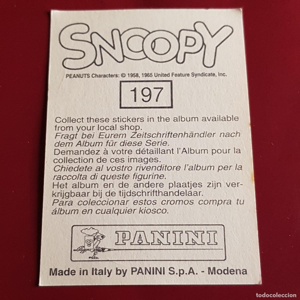 Coleccionismo cromos antiguos: PANINI - SNOOPY 1995 - 95 - 197 - NUNCA PEGADO - Foto 2
