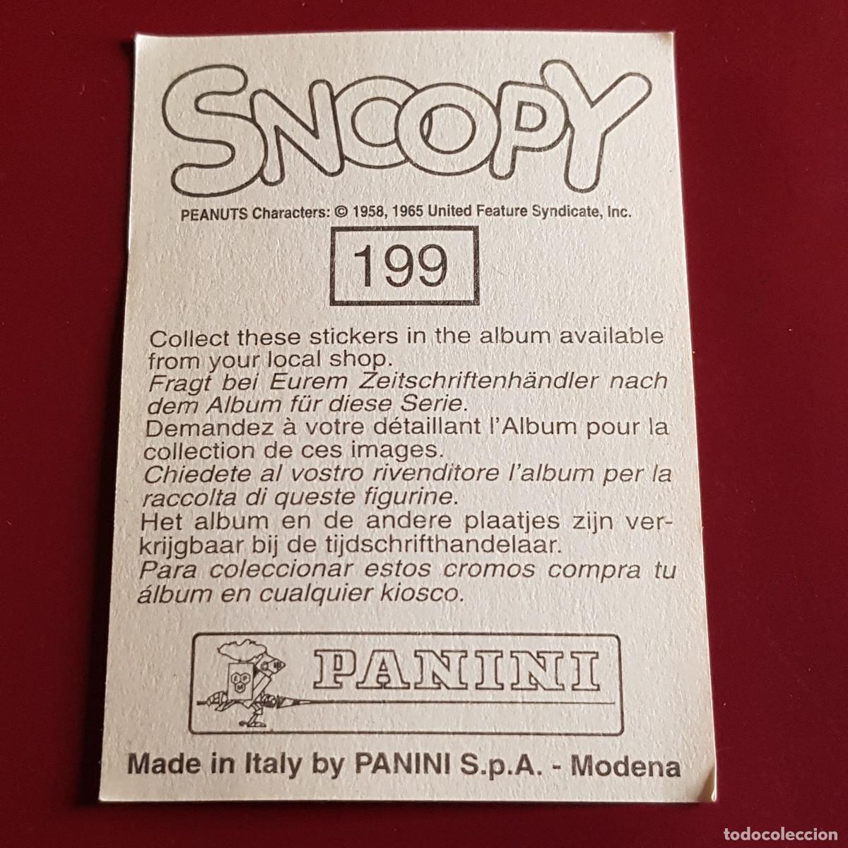 Coleccionismo cromos antiguos: PANINI - SNOOPY 1995 - 95 - 199 - NUNCA PEGADO - Foto 2