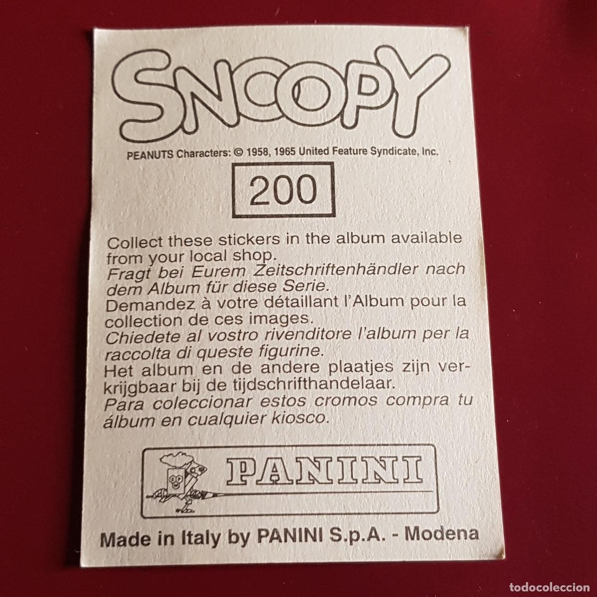 Coleccionismo cromos antiguos: PANINI - SNOOPY 1995 - 95 - 200 - NUNCA PEGADO - Foto 2