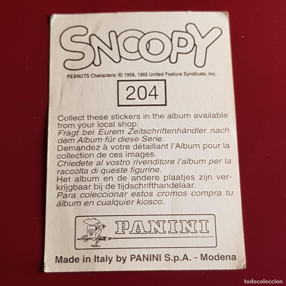 Coleccionismo cromos antiguos: PANINI - SNOOPY 1995 - 95 - 204 - NUNCA PEGADO - Foto 2