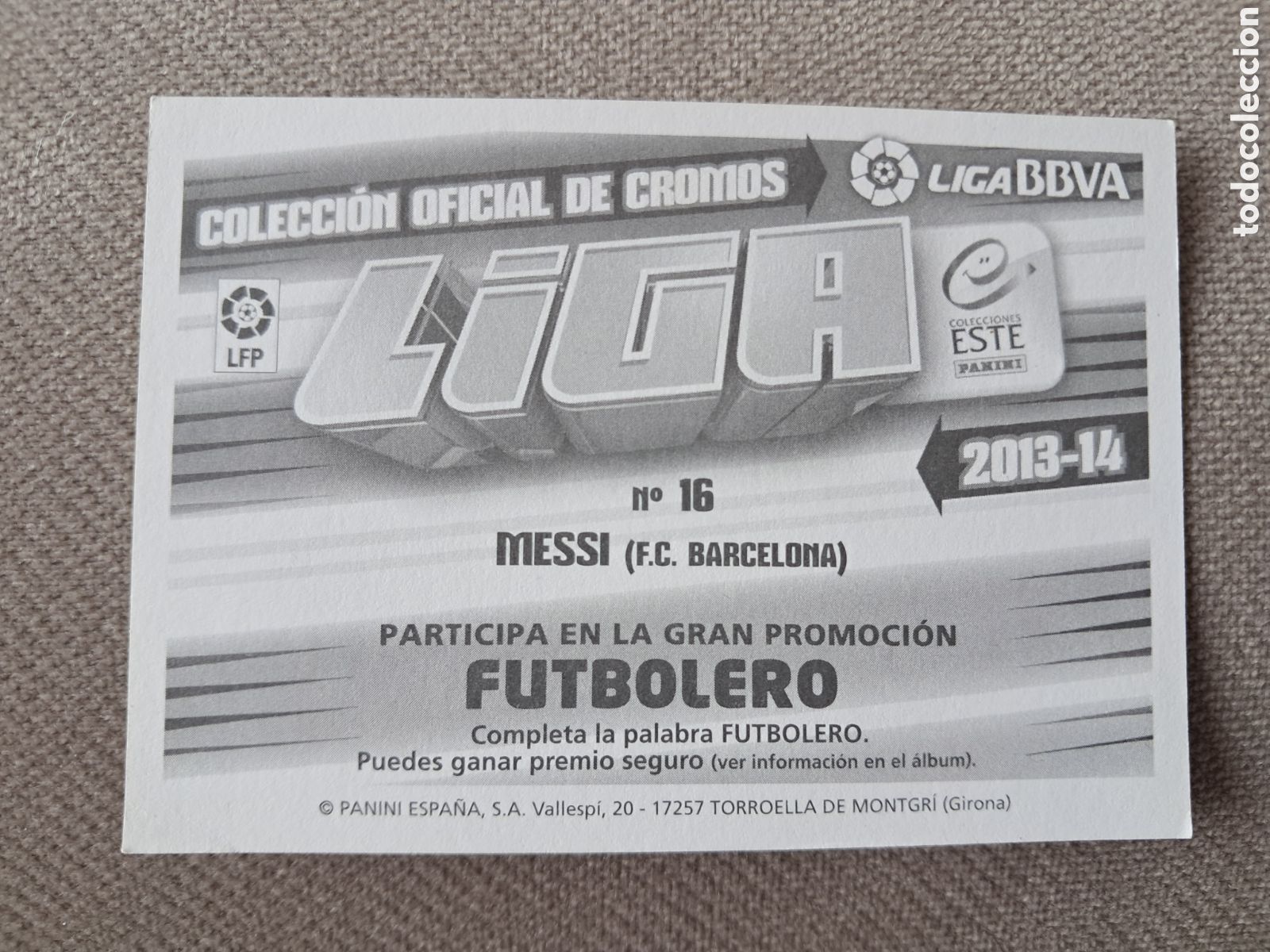 Coleccionismo cromos antiguos: cromo Messi 2013-14 panini - Foto 2