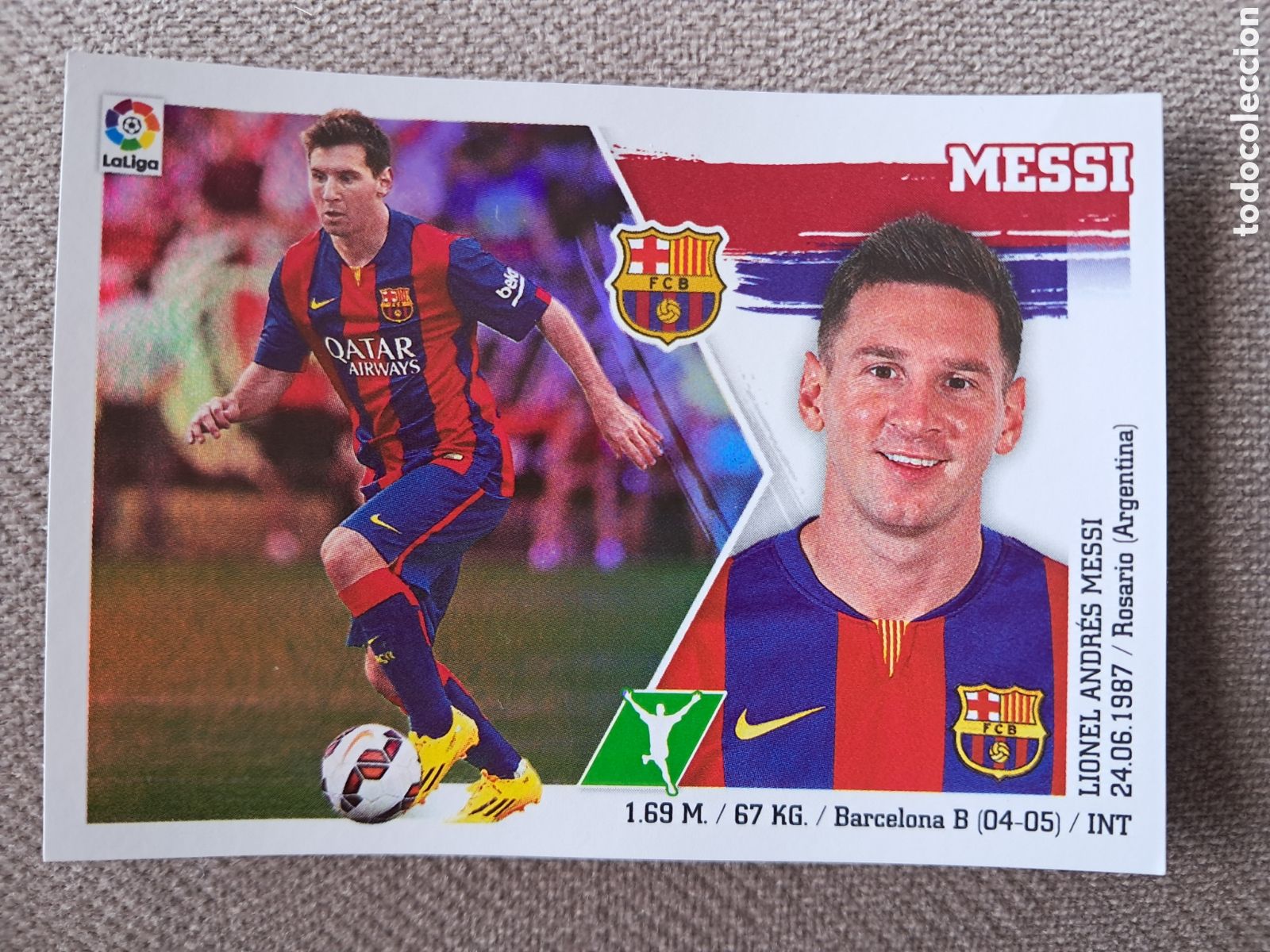 Coleccionismo cromos antiguos: cromo Messi 2015-16 Panini - Foto 1