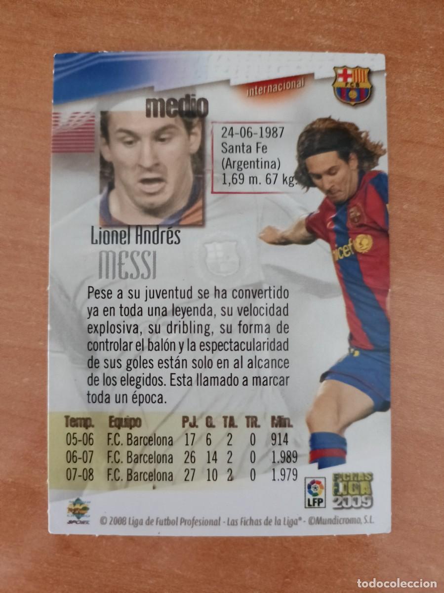 Coleccionismo cromos antiguos: messi liga 2009, cromo - Foto 2