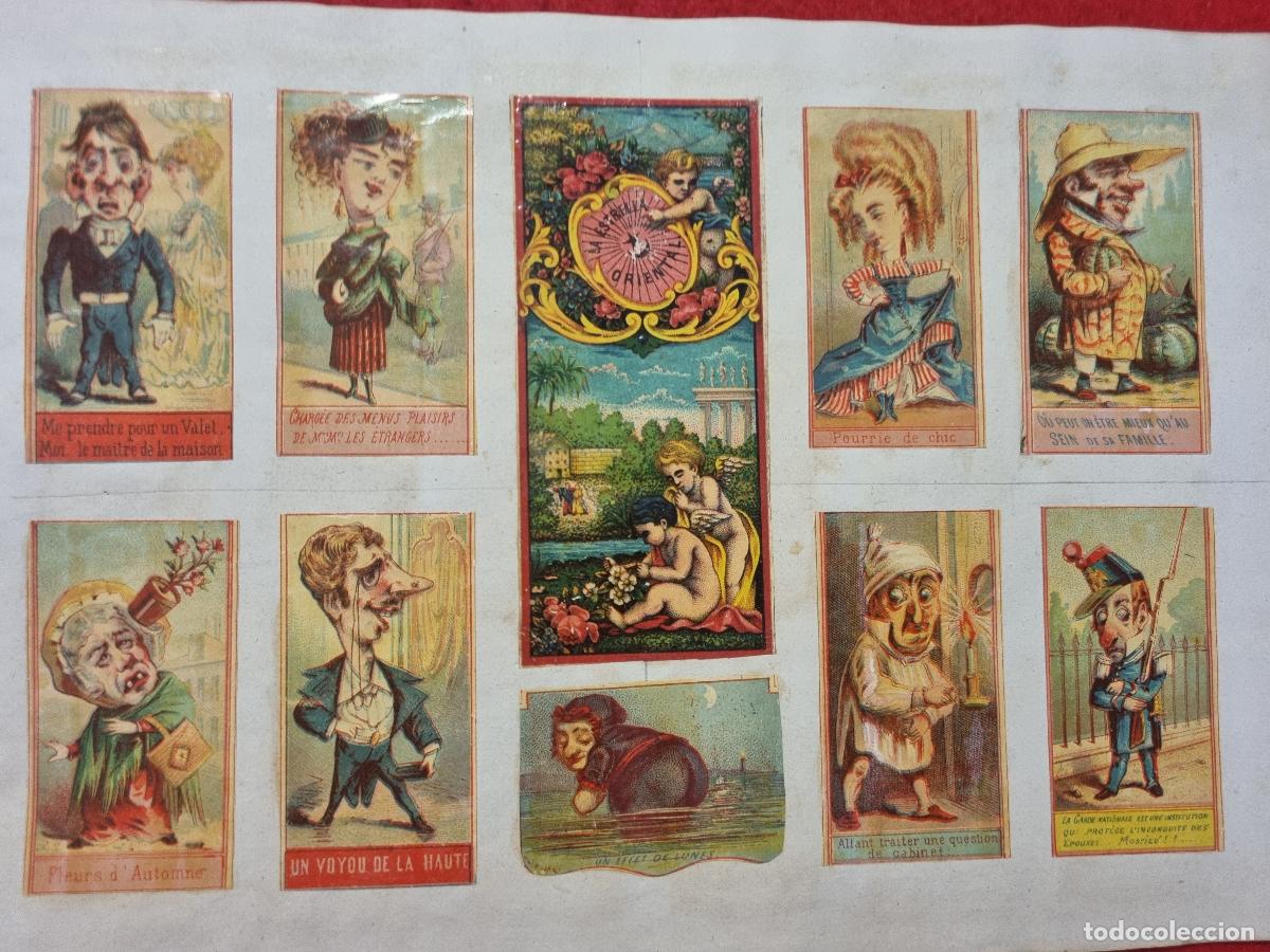 Coleccionismo cromos antiguos: HOJA CON 10 FOTOTIPIAS ESPA&Ntilde;OLAS CAJAS CERILLAS MUY ANTIGUAS SIGLO XIX ORIGINAL RS206