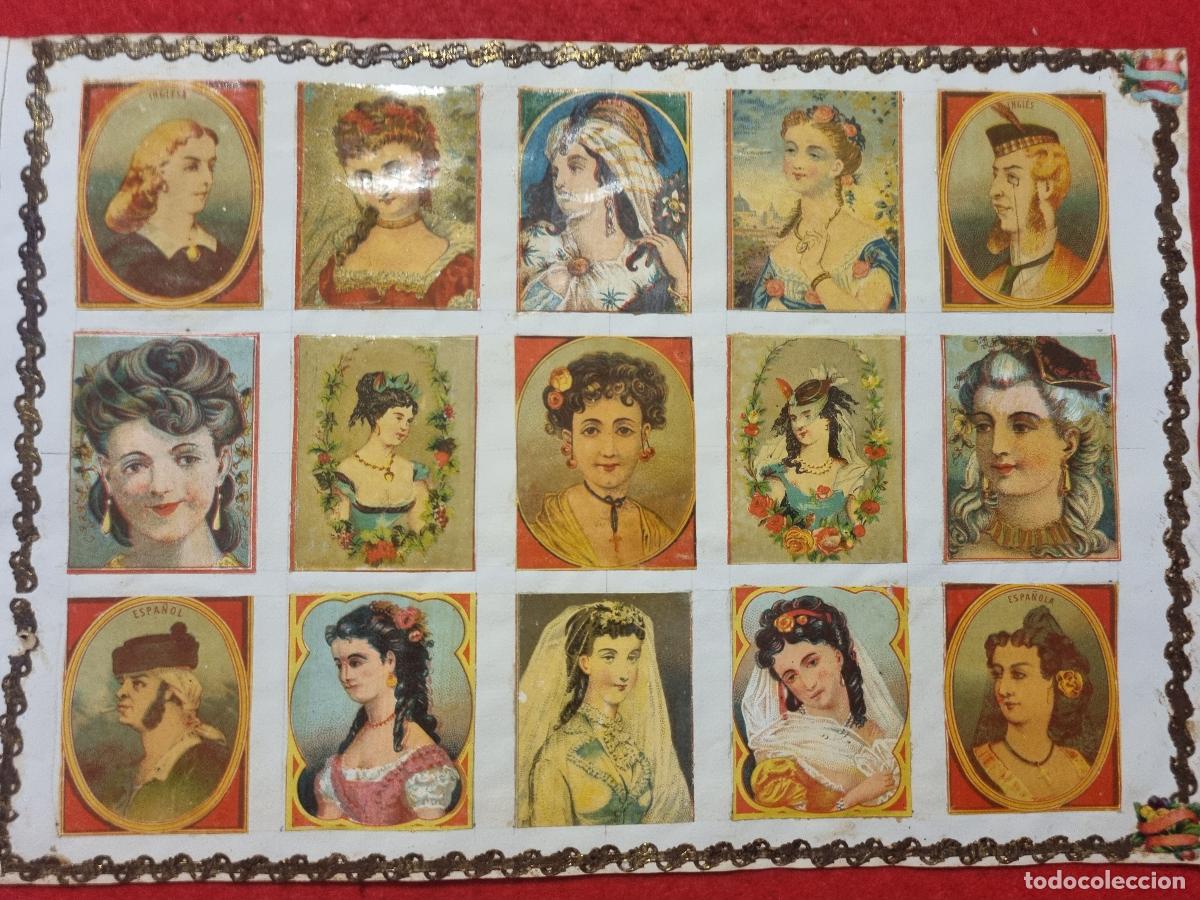 Coleccionismo cromos antiguos: HOJA CON 15 FOTOTIPIAS ESPA&Ntilde;OLAS CAJAS CERILLAS MUY ANTIGUAS SIGLO XIX ORIGINAL RS209